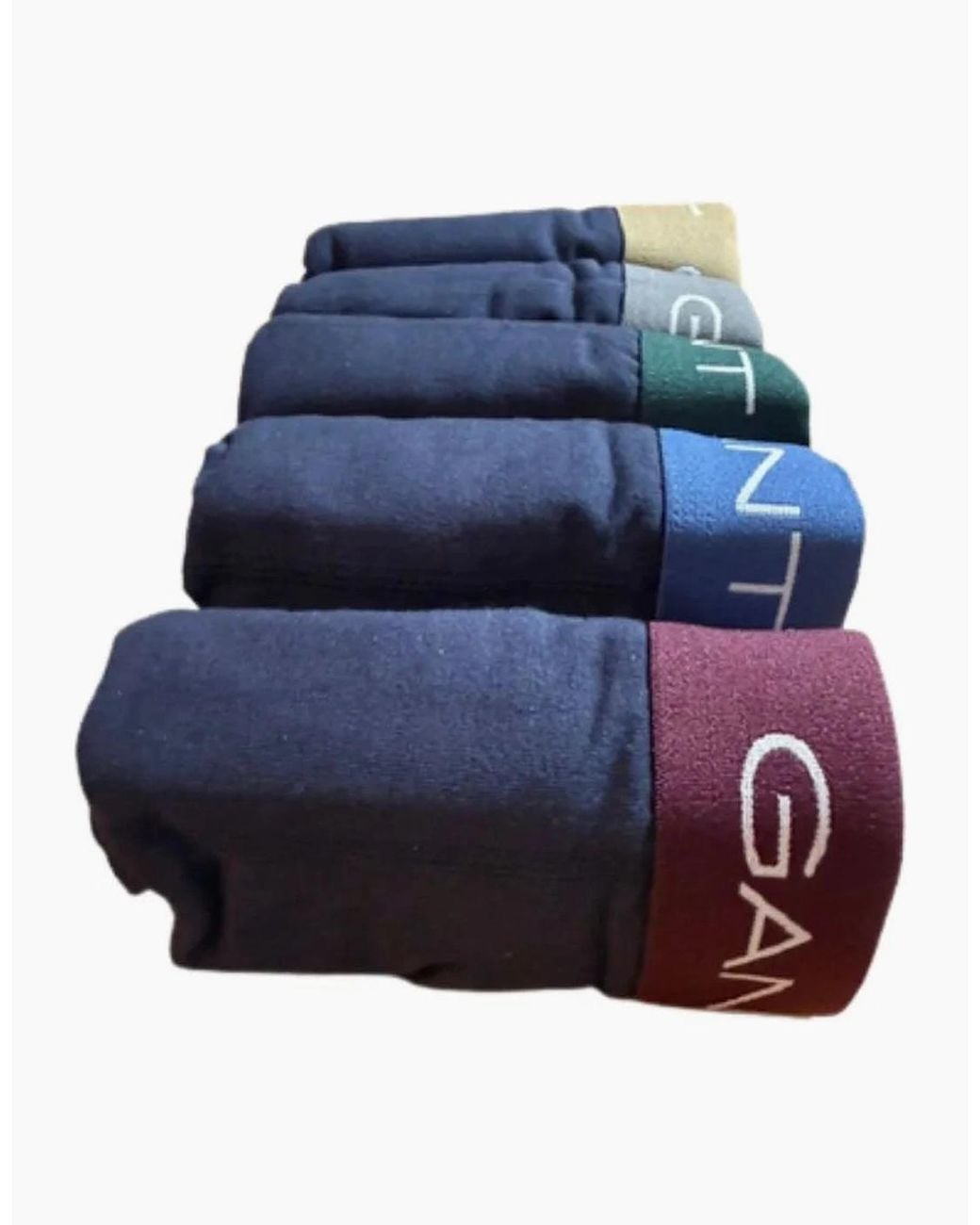 Gant Blue 5-Pack Classic Logo Boxer Trunks, W/ Burgundy/ /Taupe for men