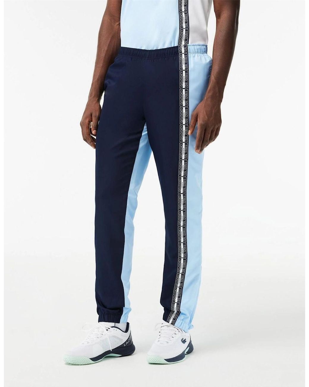 Lacoste Blue Color Block Slim Cut Track Pants for men