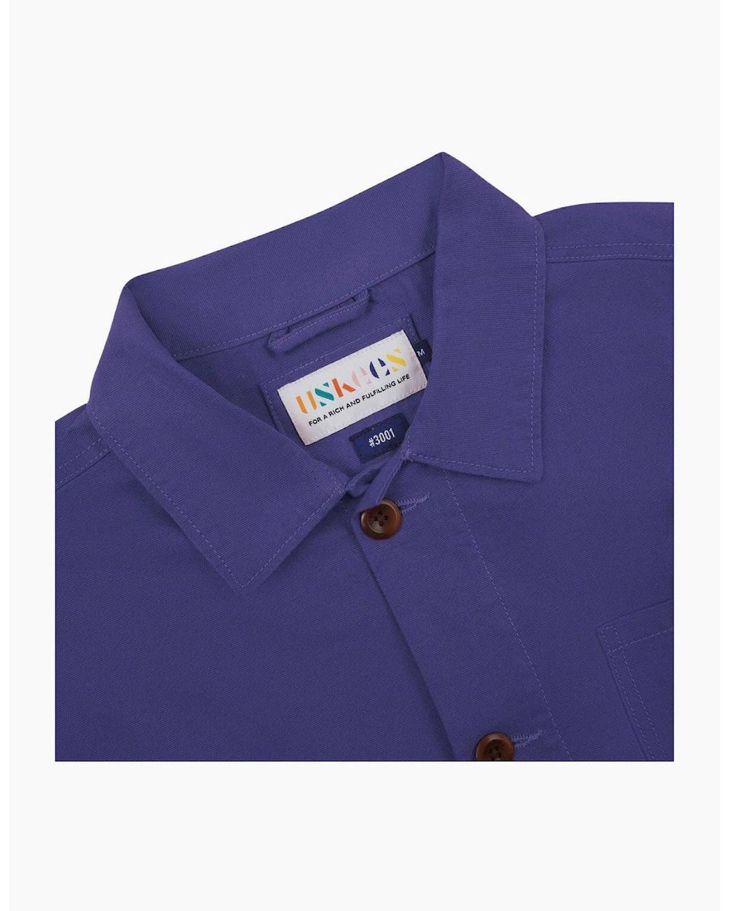 Uskees Purple #3001 Burst Grape Buttoned Overshirt for men
