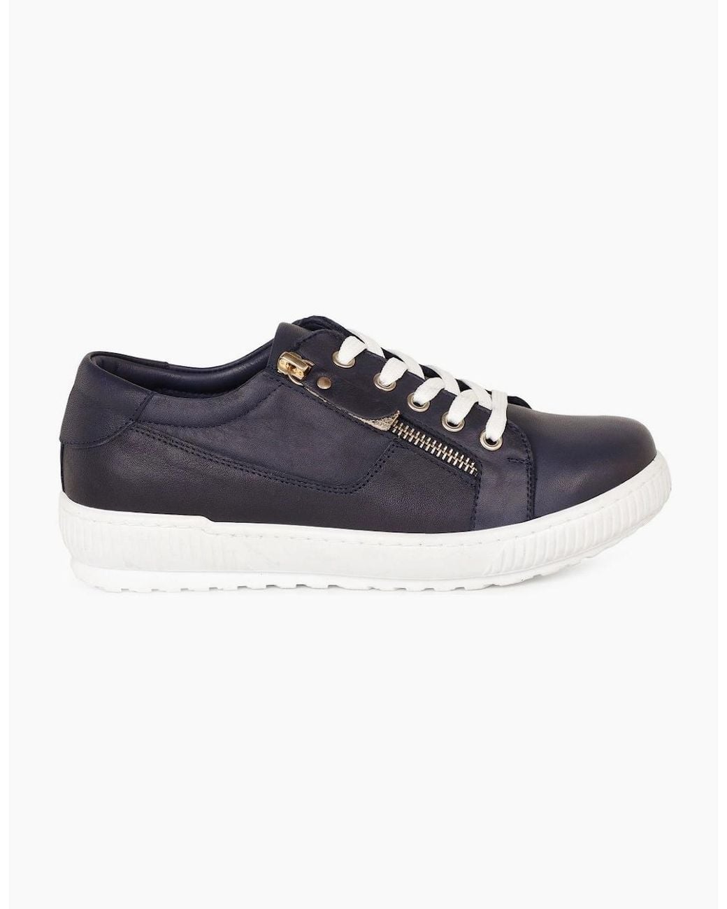 Jones Bootmaker Blue Padova Wide Trainers