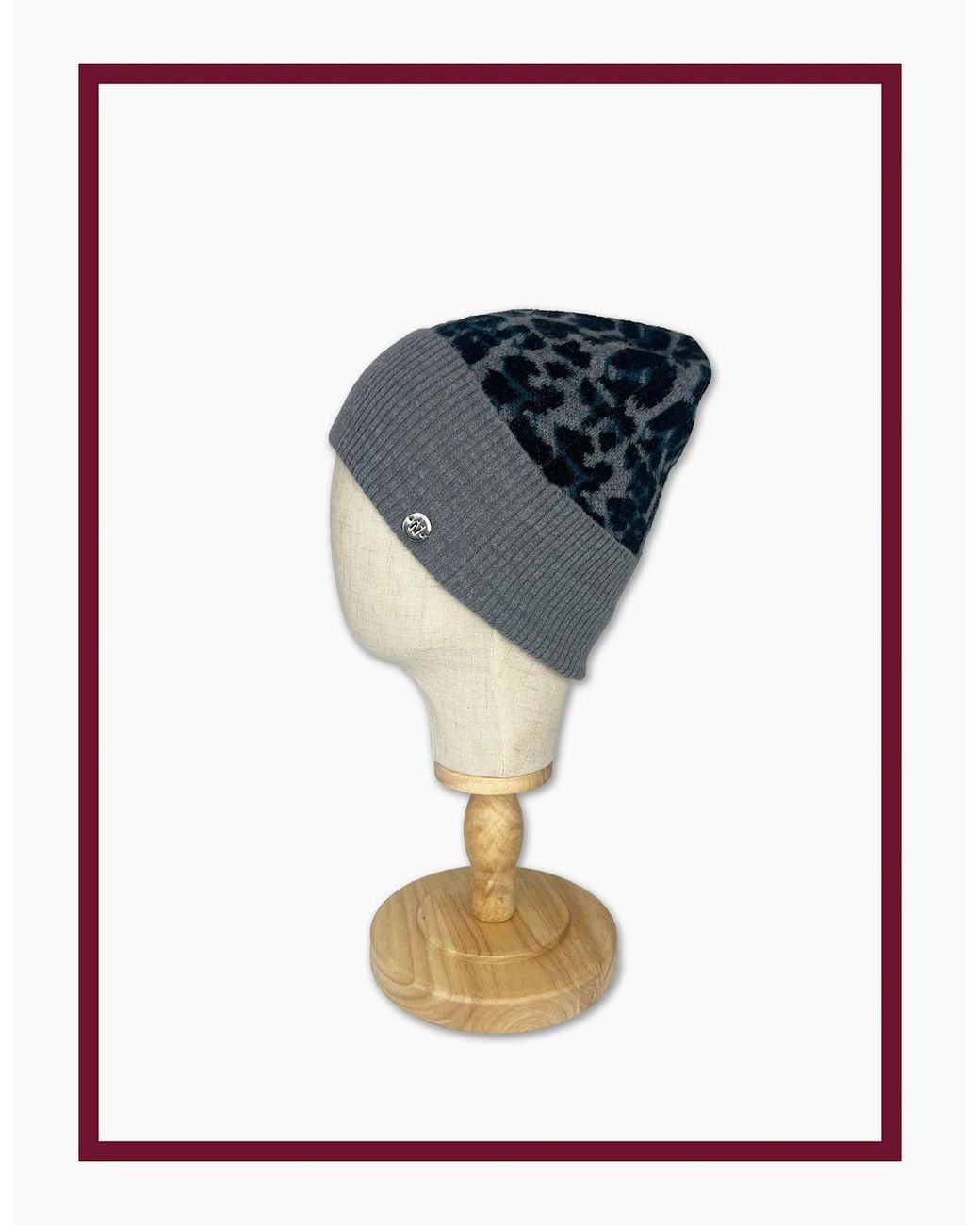 Nooki Design Blue Darcy Leopard Beanie