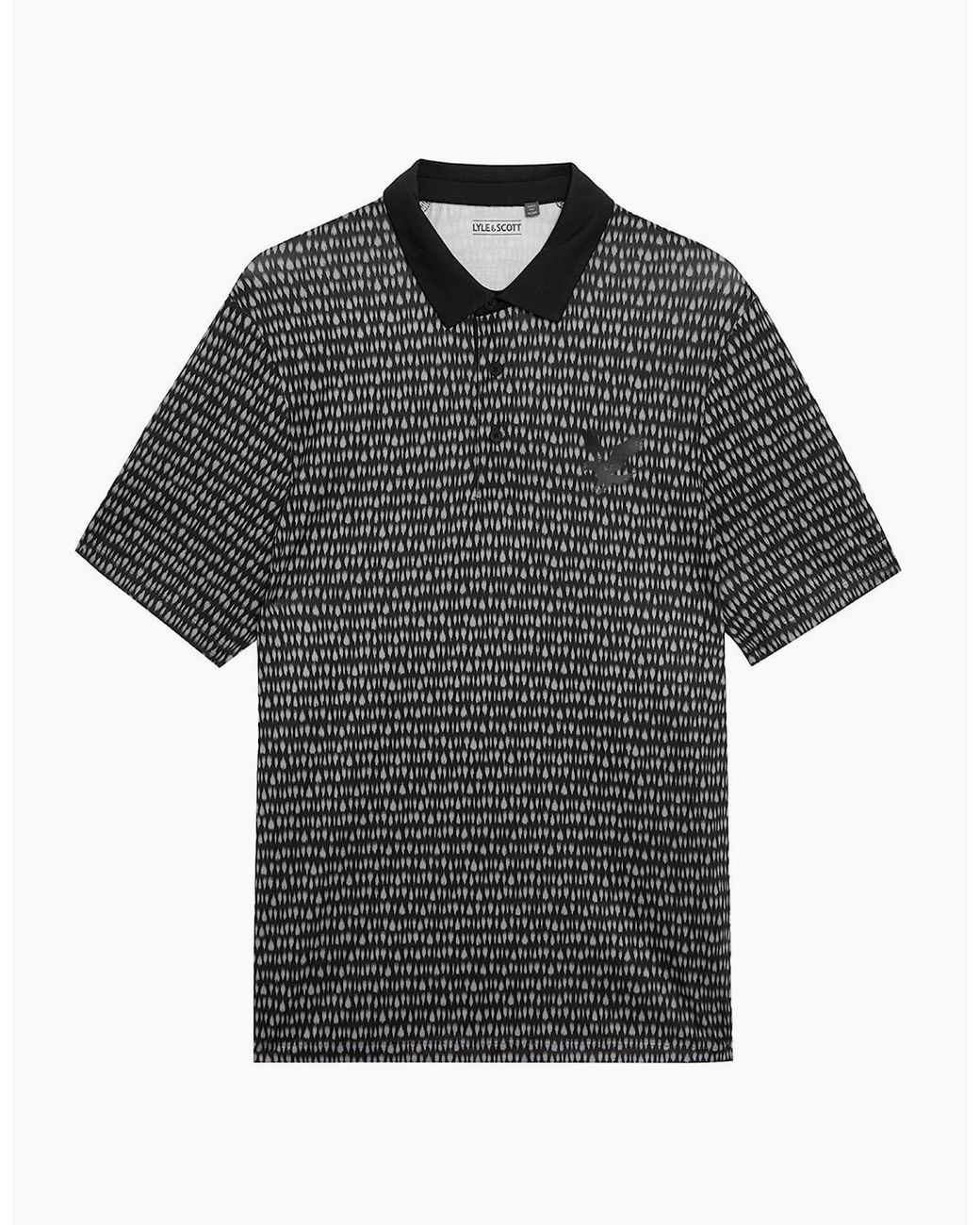 Lyle & Scott Black Collared Neck Short Sleeve Polo Shirt for men