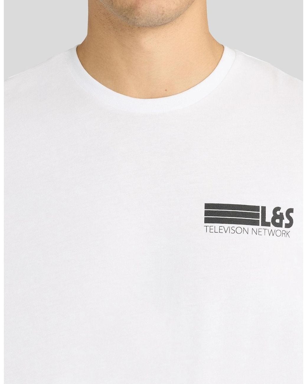 Lyle & Scott White Broadcaster Back Graphic T-Shirt for men
