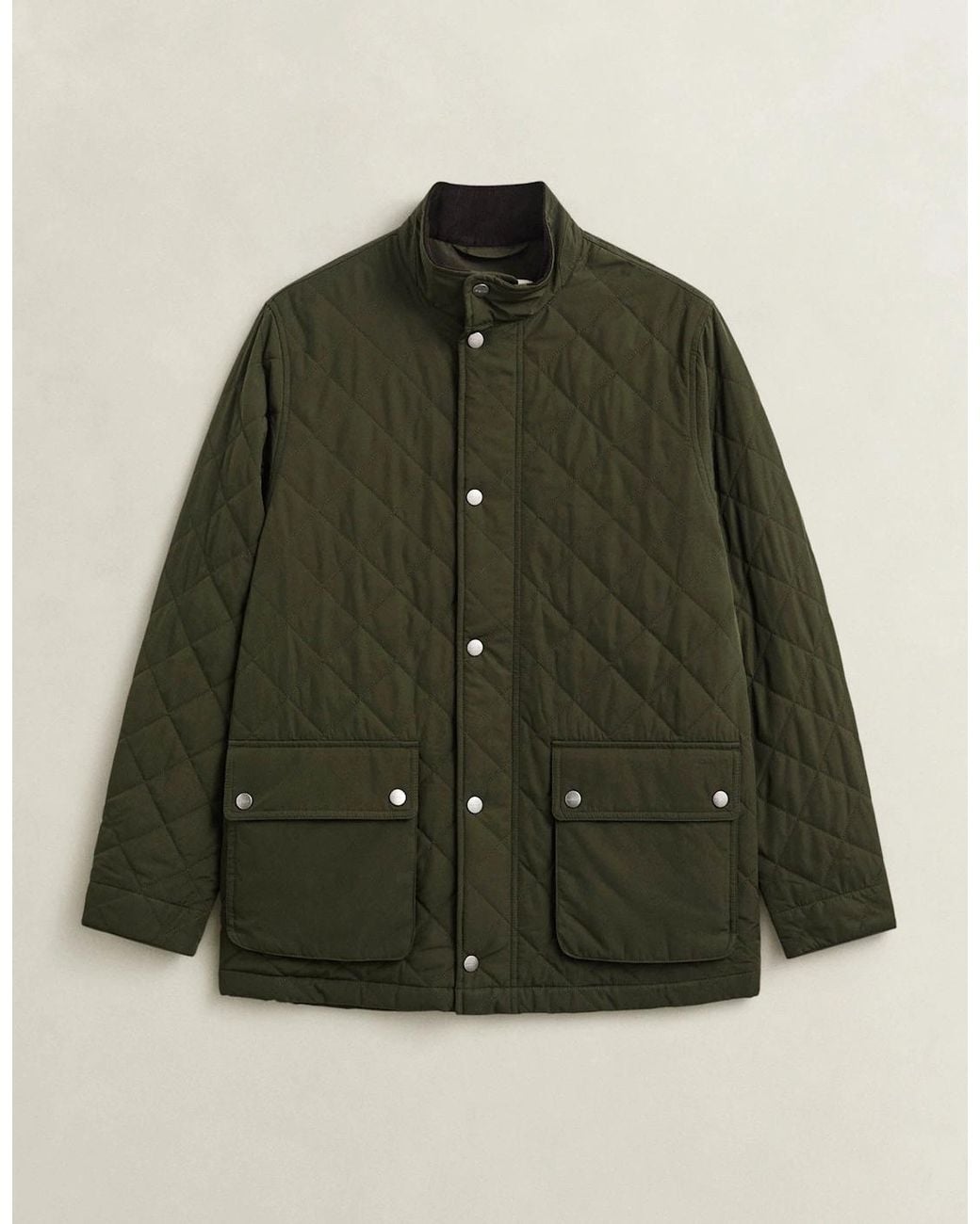 Gant Green Quilted Mid Jacket for men