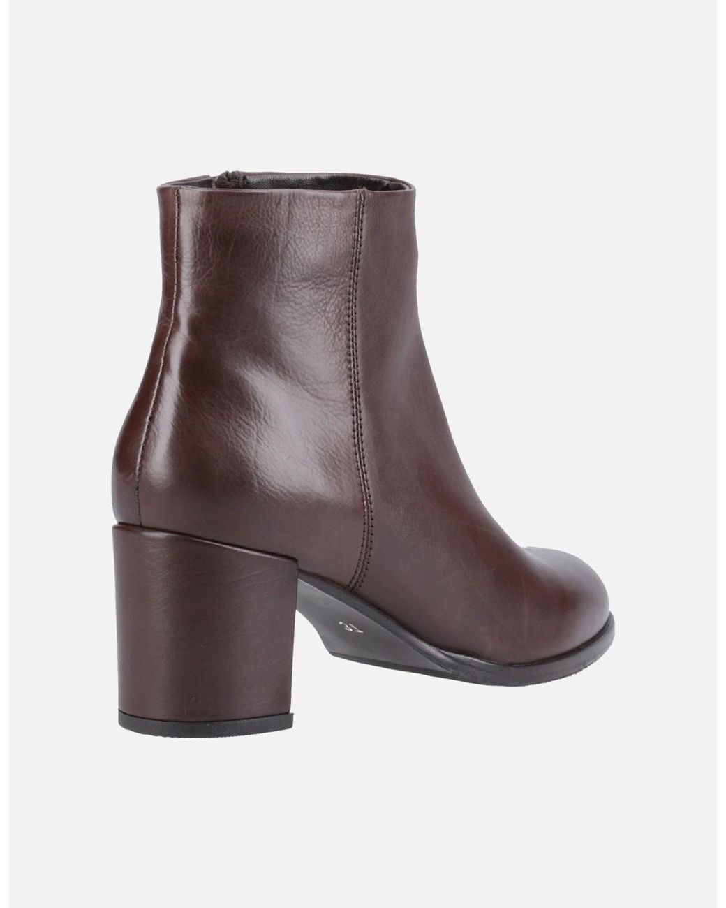 Hush Puppies Brown Claridy Leather Heeled Ankle Boots