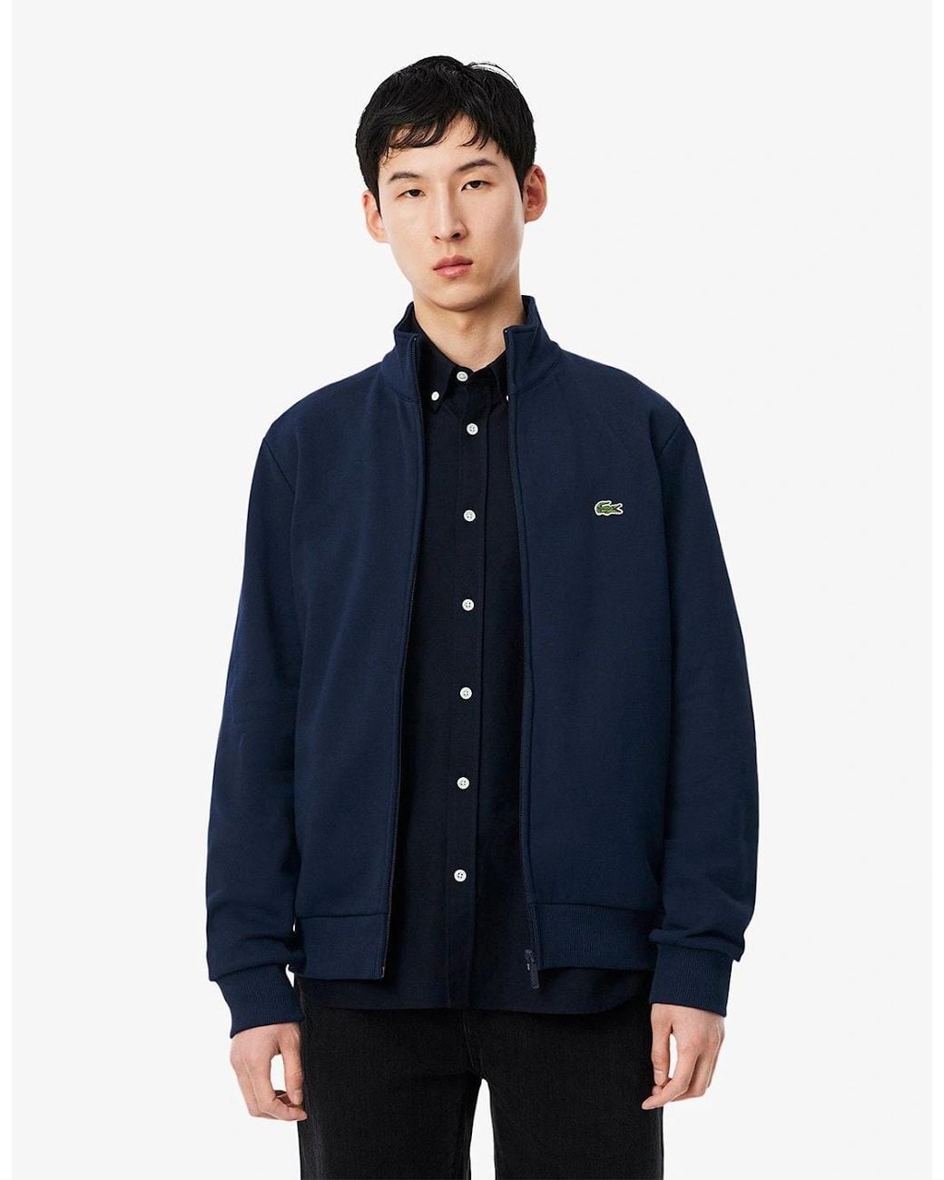 Lacoste Blue Sh8870 Full Zip Fleece Track Top for men