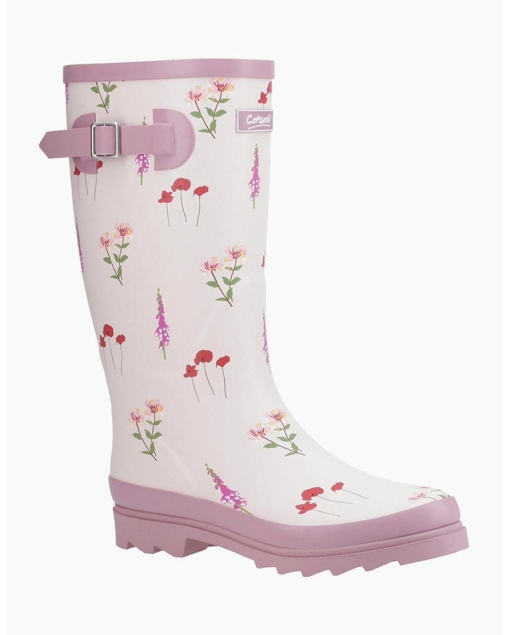 Cotswold Pink Wildflower Wellington Boots