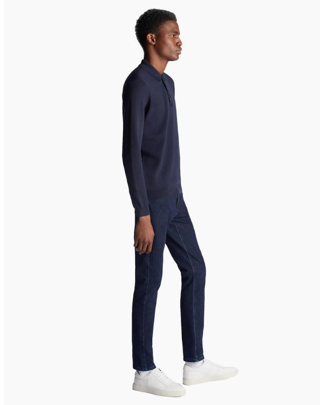 Remus Uomo Blue Knitted Polo A1-26 78 for men
