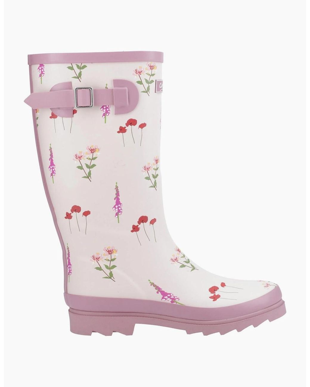 Cotswold Pink Wildflower Wellington Boots
