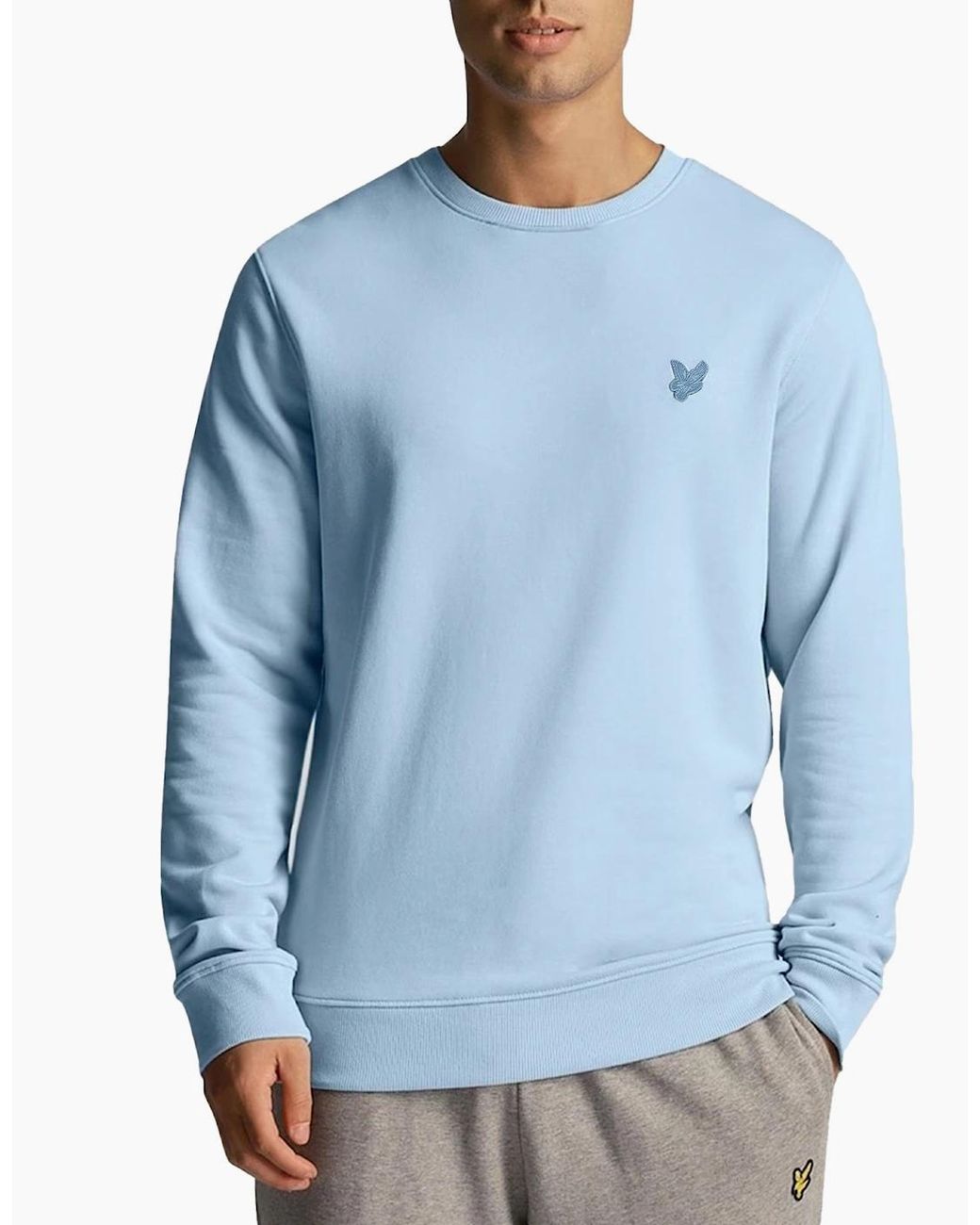 Lyle & Scott Blue Lyle & Scott Ml2255Ton Tonal Eagle Crew Neck Knitted Jumper Sweatshirt Top for men