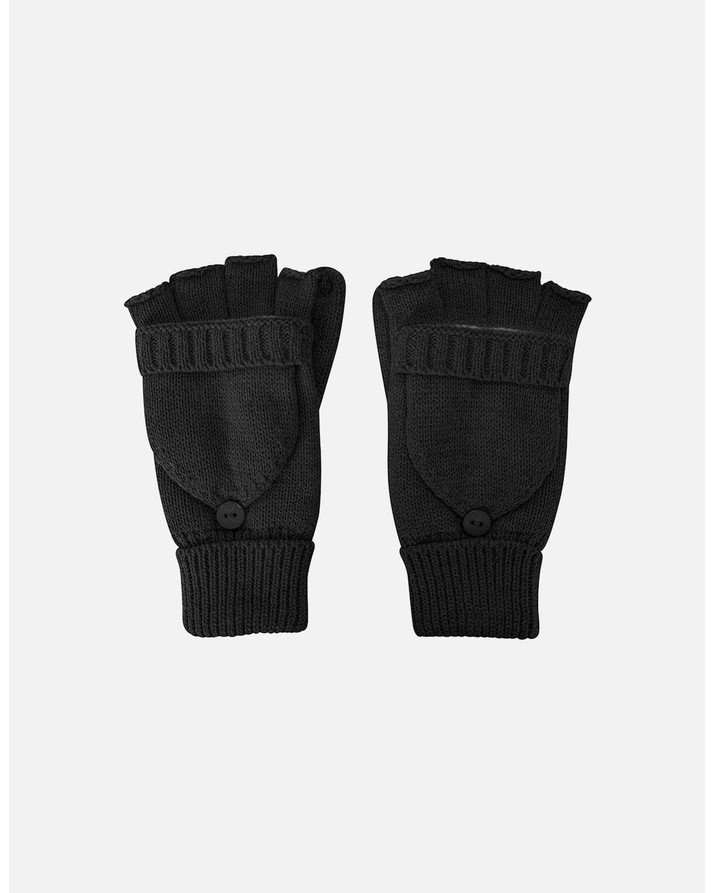 Mountain Warehouse Black Ladies Fingerless Knitted Mittens