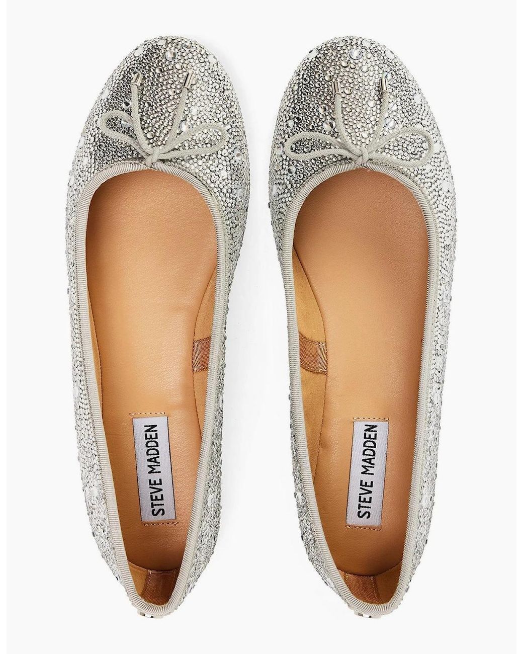 Steve Madden Gray Blossoms R Metallic Patterned Flats