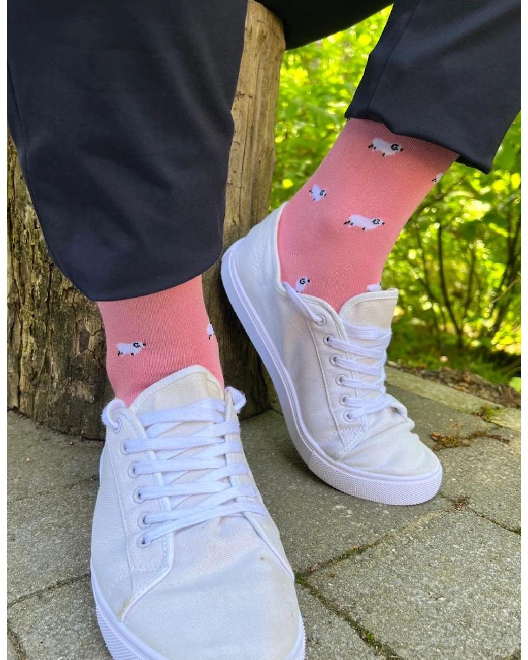 Swole Panda Pink Sheep Bamboo Socks for men