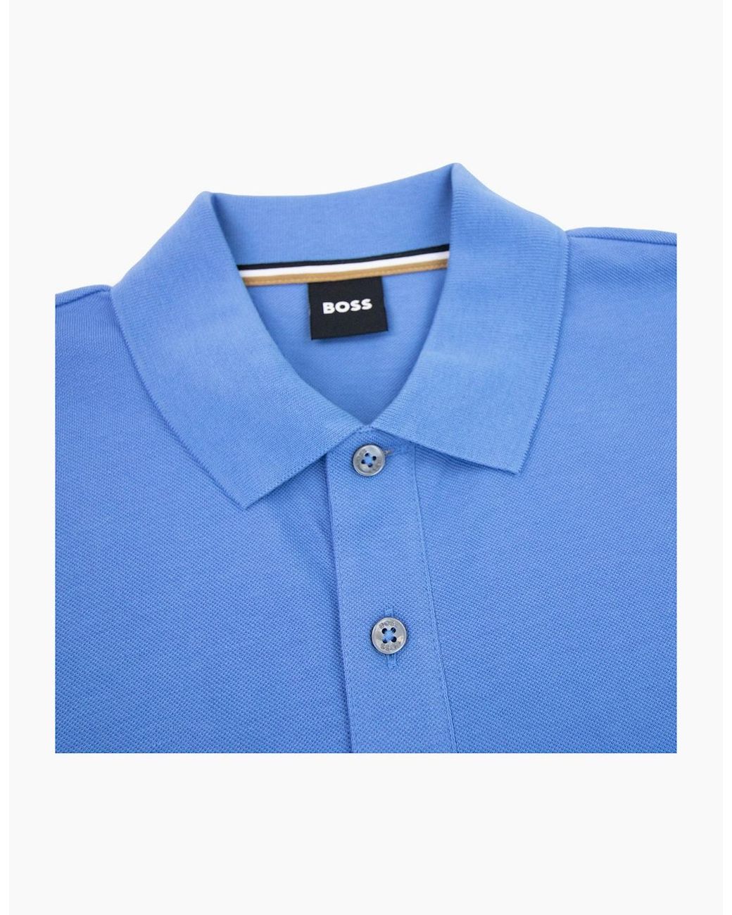 Boss Blue Pallas Embroidered Logo S/S Polo 420 for men