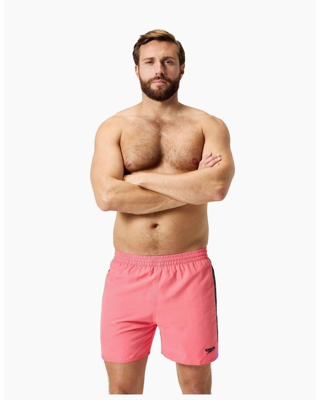 Speedo Red Hyperboom Splice Swim Shorts for men