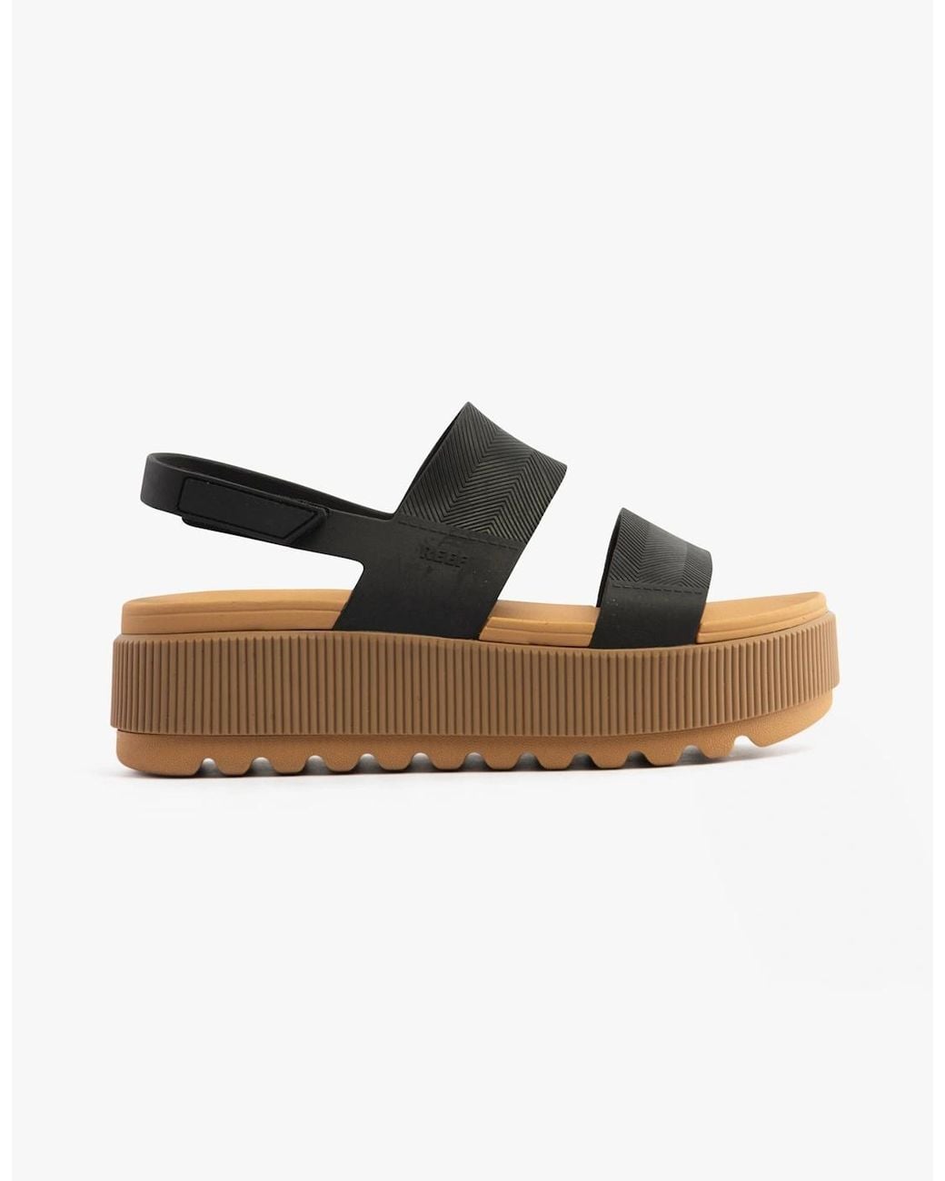 Reef Black Water Vista Higher Platform Sandals/Tan