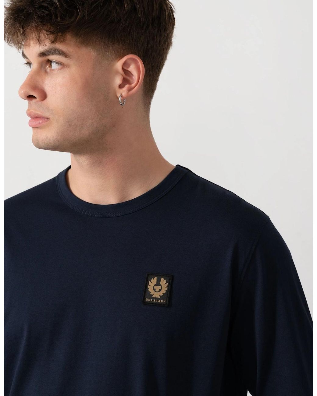 Belstaff Blue Long Sleeved Logo T-Shirt for men
