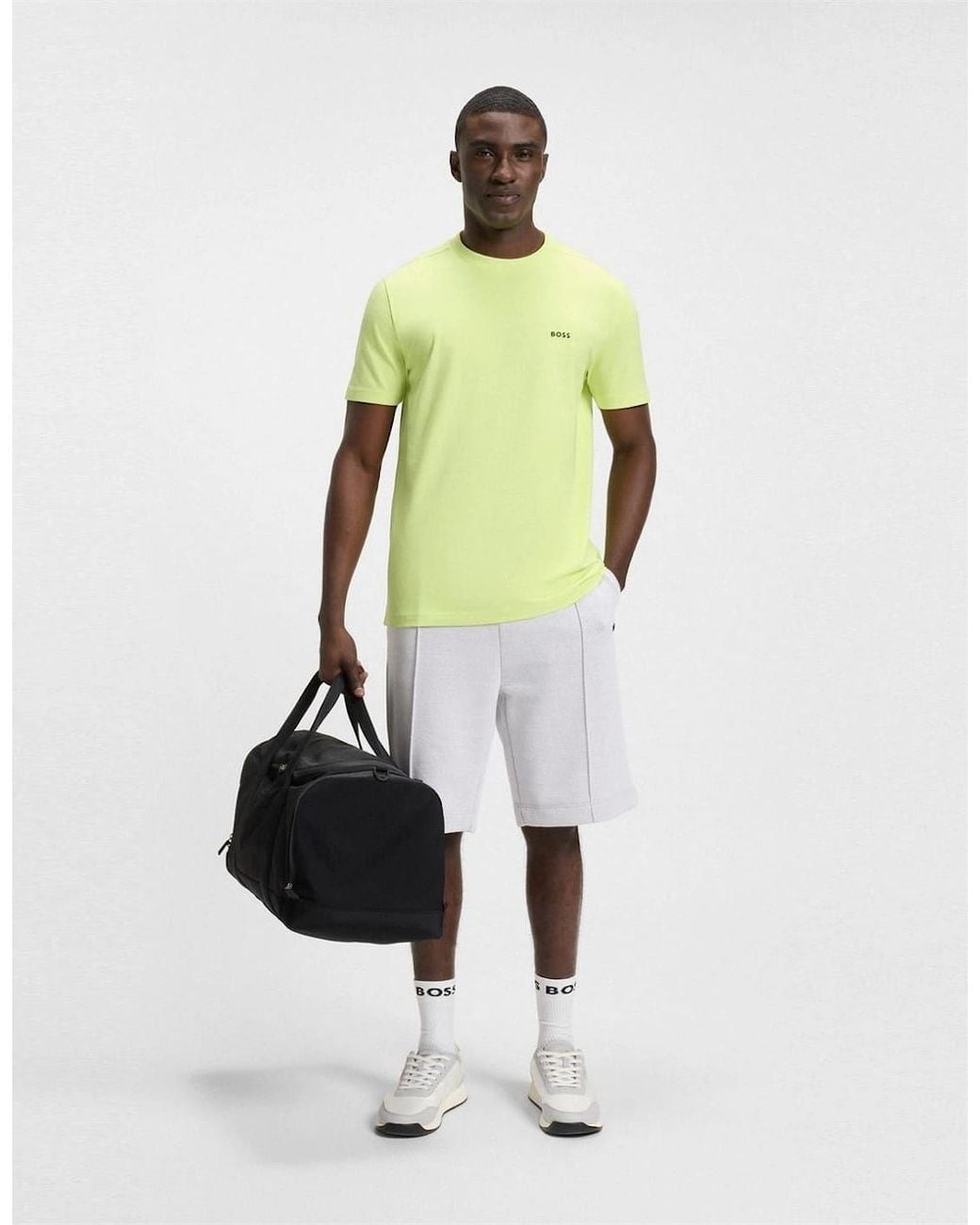 BOSS Logo T-Shirt, Logo Design in Yellow for Men | Lyst UK