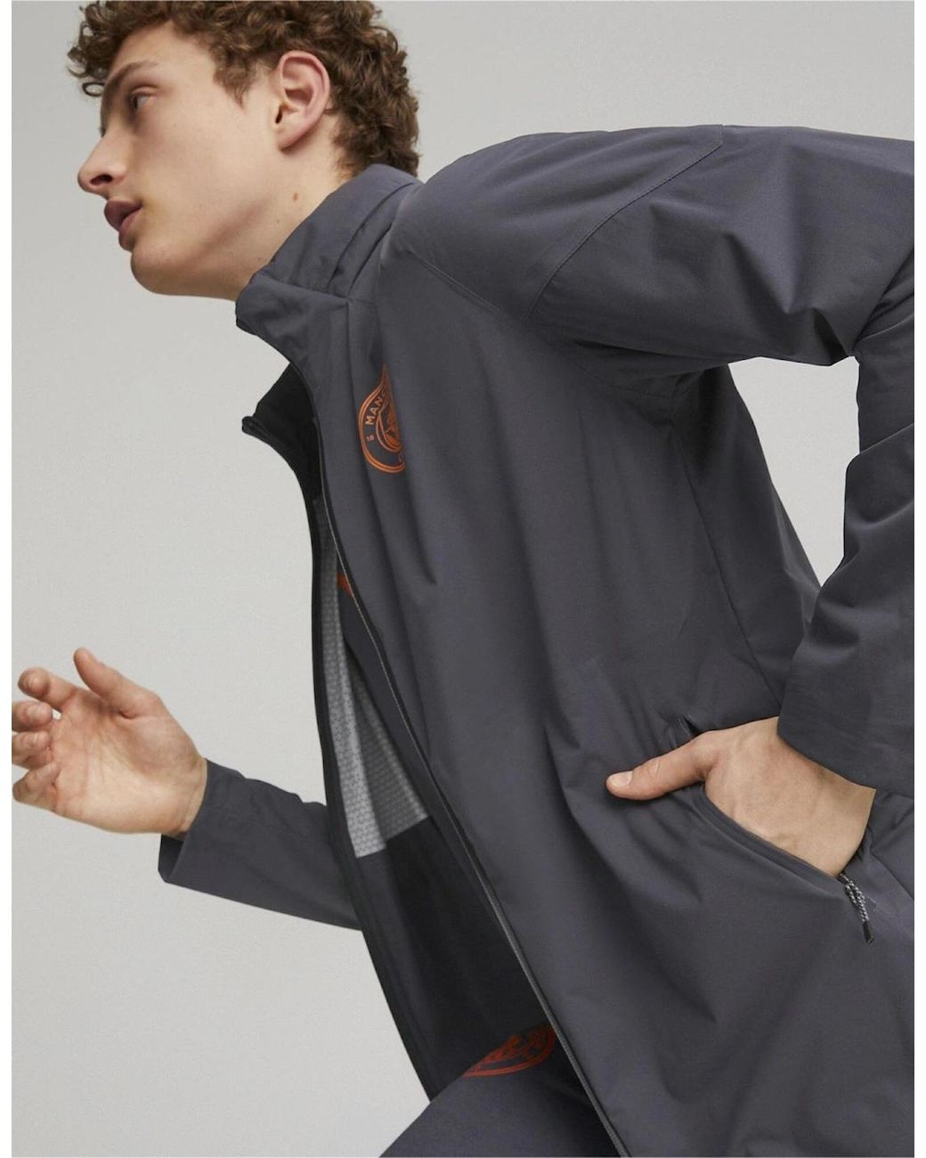 PUMA Gray Training Rain Jacket Pro Anorak for men