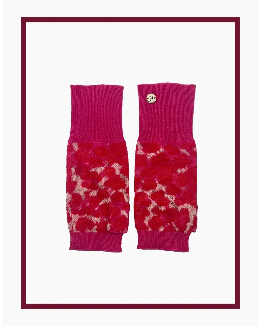 Nooki Design Red Darcy Leopard Fingerless Gloves