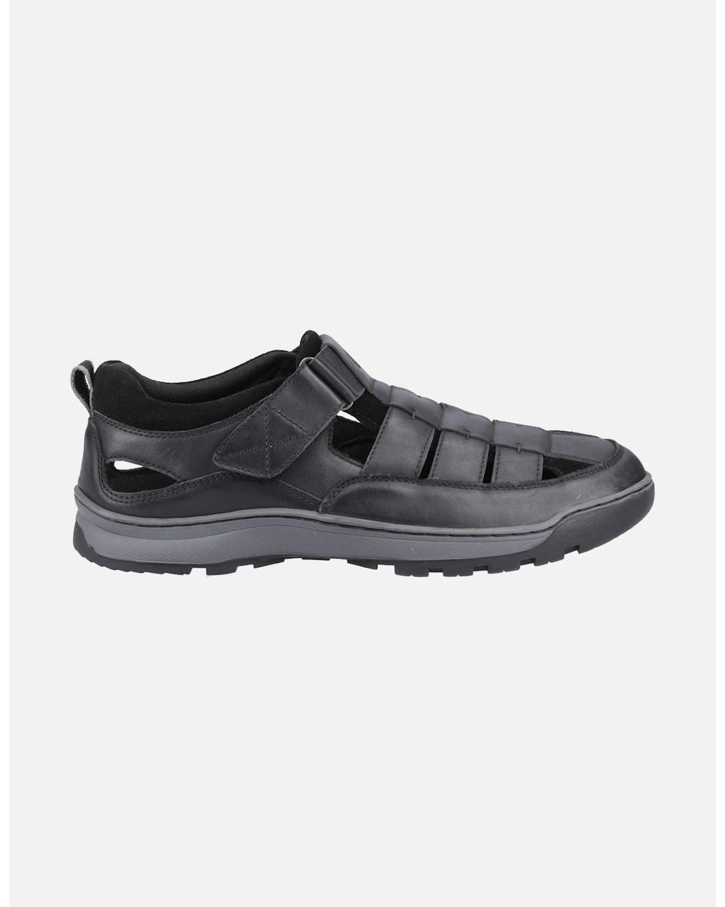 Hush Puppies Black Rucker Leather Sandals for men