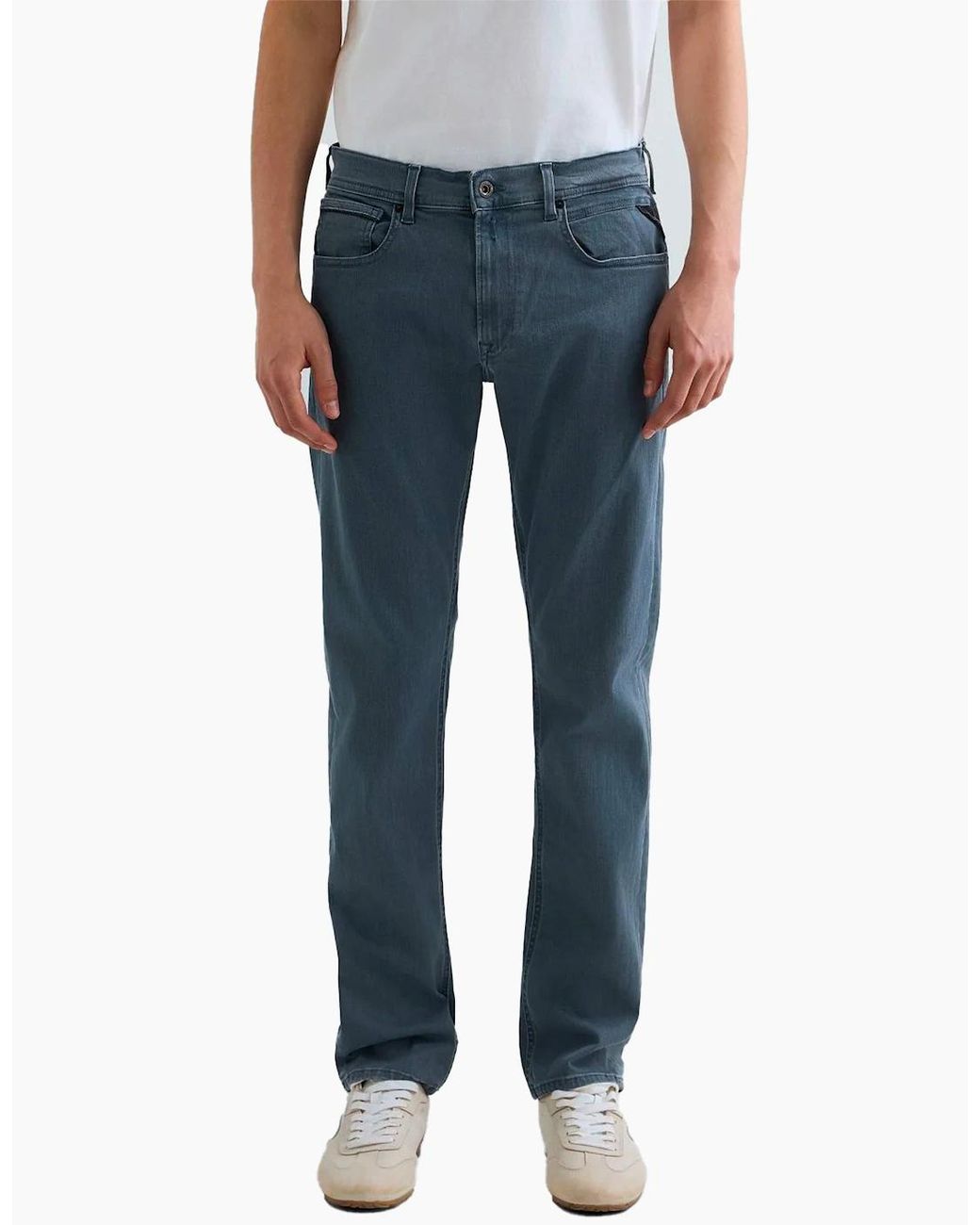 Replay Blue Grover Hyperflex Denim Straight Fit Jean for men