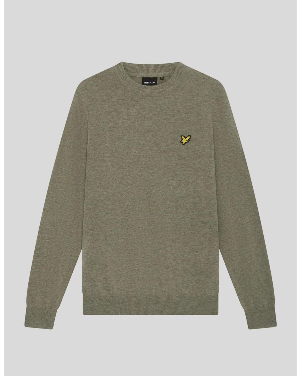 Lyle & Scott Green Lambswool Blend Crew Neck Jumper for men