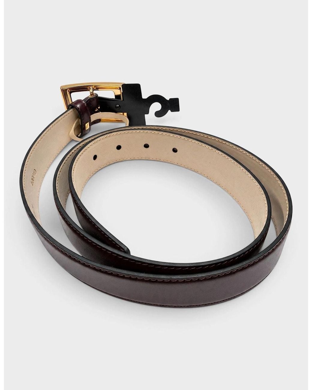Versace Black Medusa Calf Leather Belt Tone Buckle Burgundy Dark