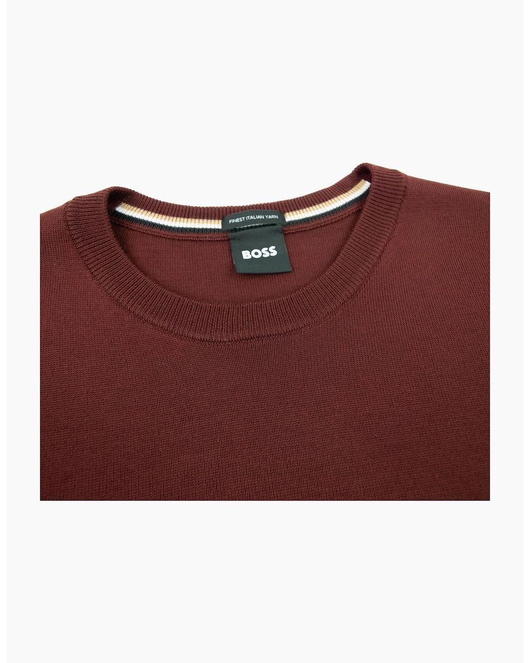 Boss Botto-L Embroidered Logo With Responsible Wool Swe Burgundy 604 for men