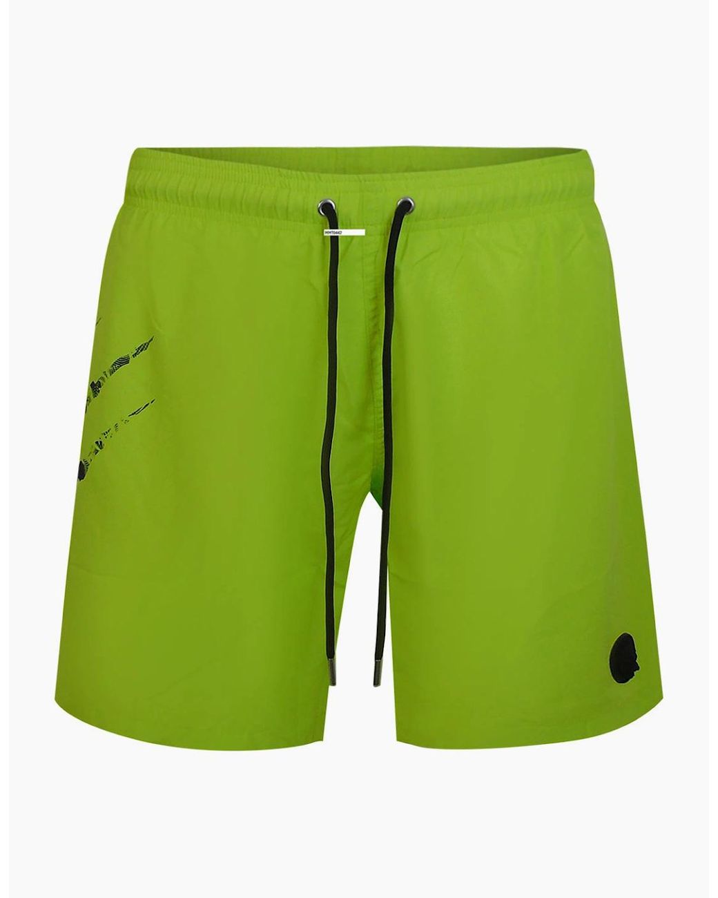 Philipp Plein Green Plein Sport Scratch Logo Long Swim Shorts