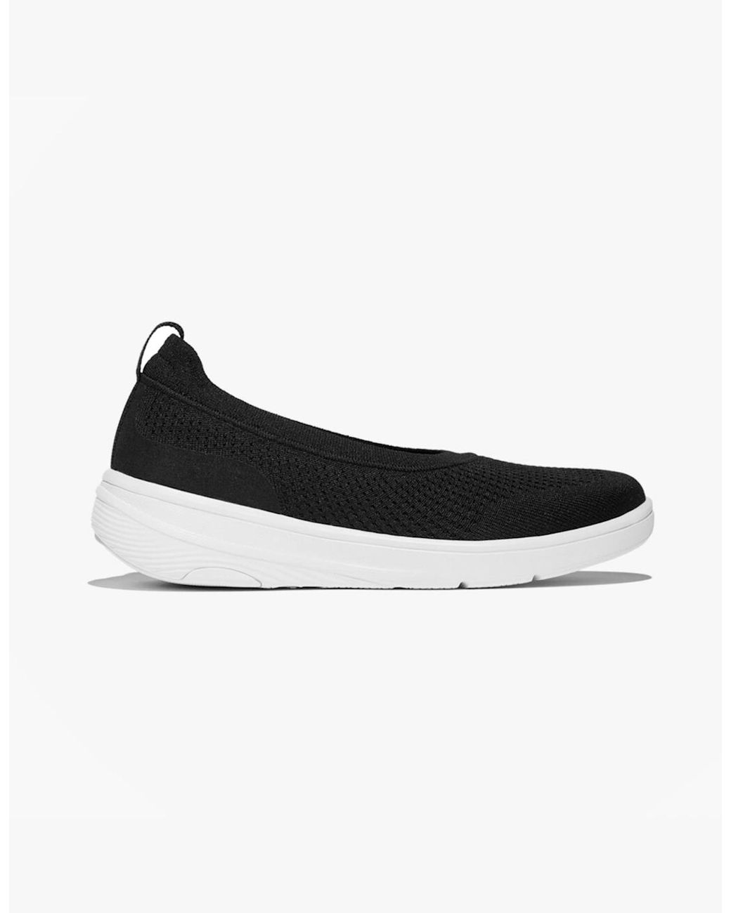 Fitflop Black Super-Q Knit Ballerina Shoes