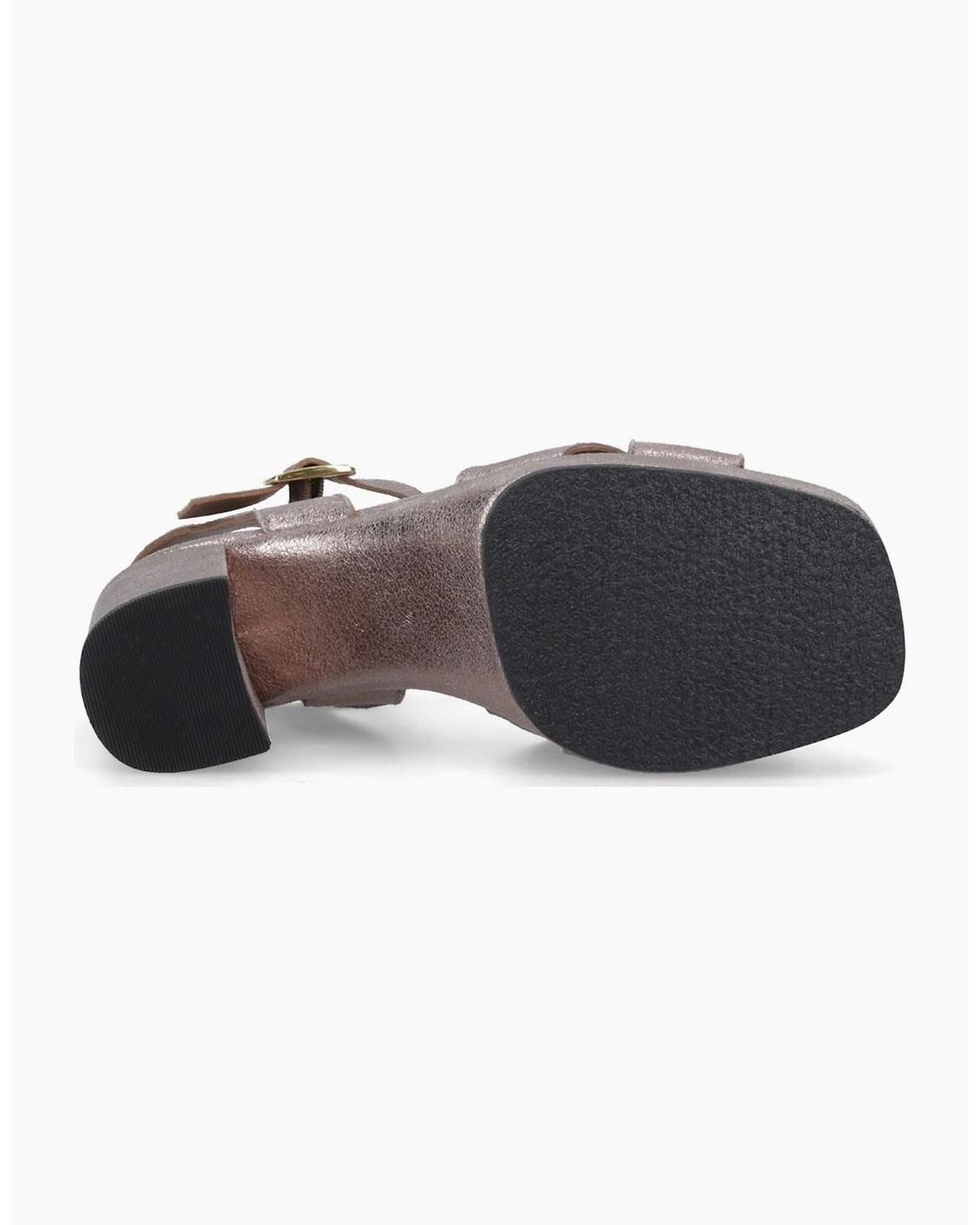 Hush Puppies Natural Ophelia Leather Heel Suede Pewter Slim Fit Heels