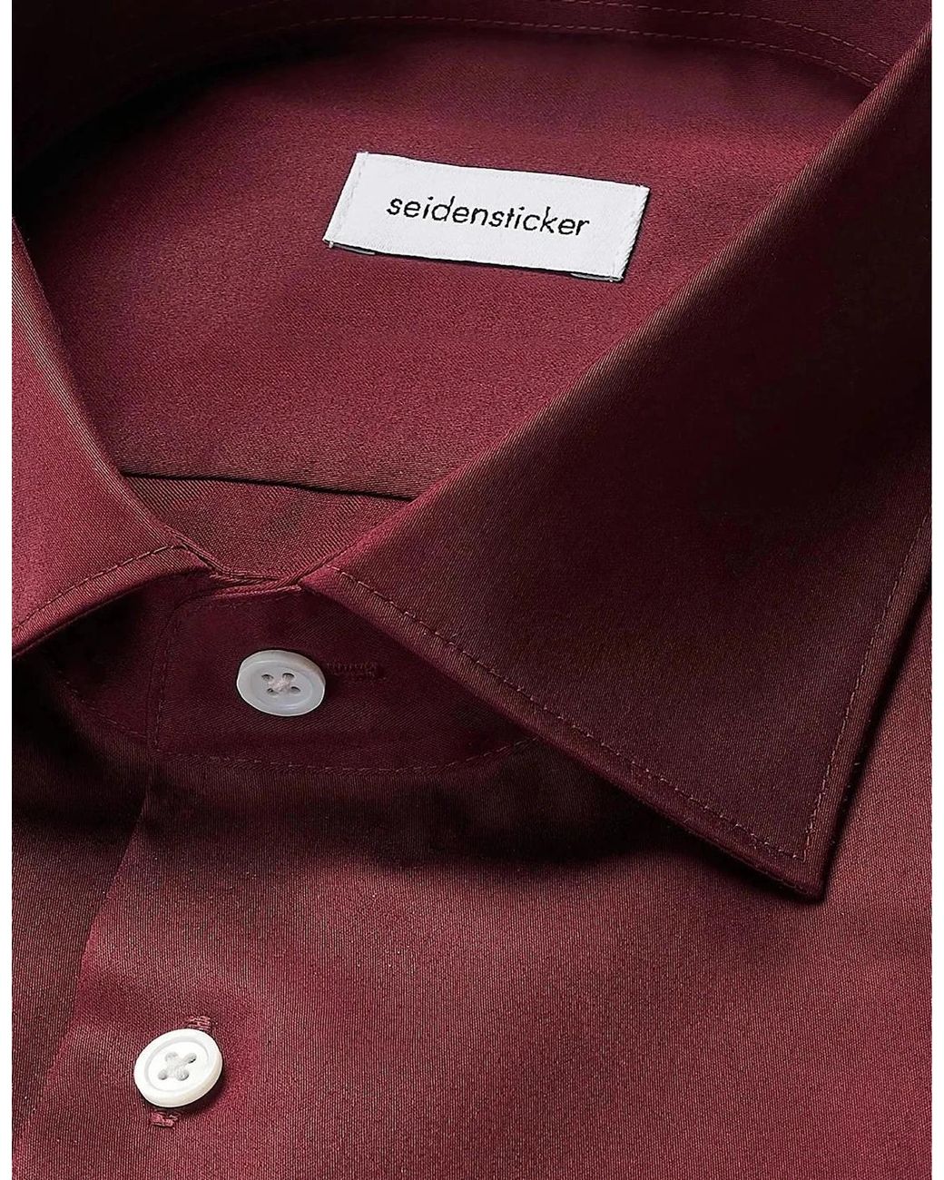 Seidensticker Red Shaped Fit Easy Iron New Kent Business Shirt Burgundy for men