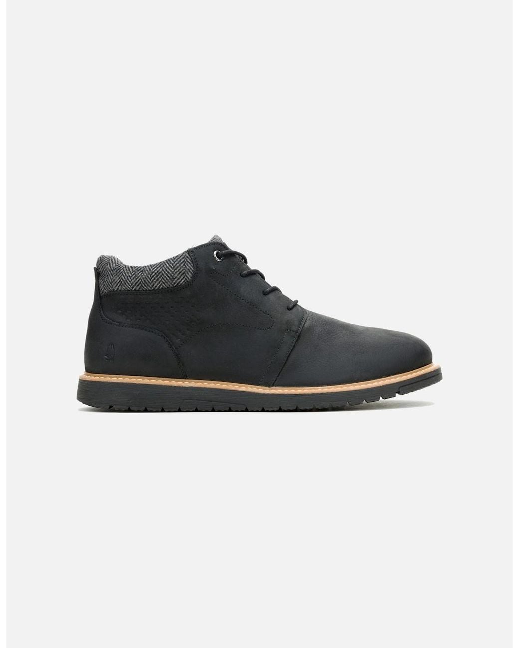 Hush Puppies Black Jenson Leather Ankle Boots for men