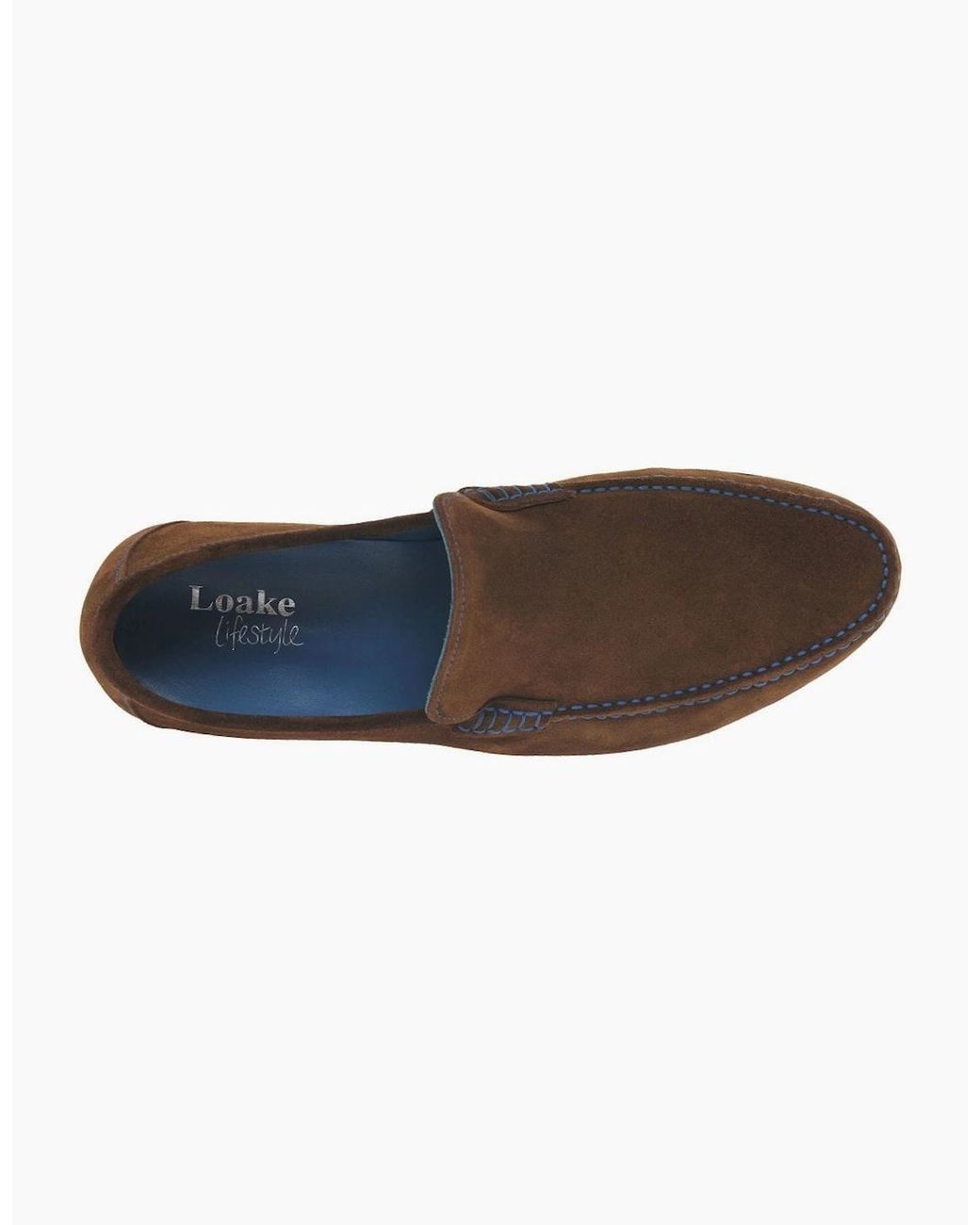 Loake Brown Nicholson Suede Moccasin Shoes for men