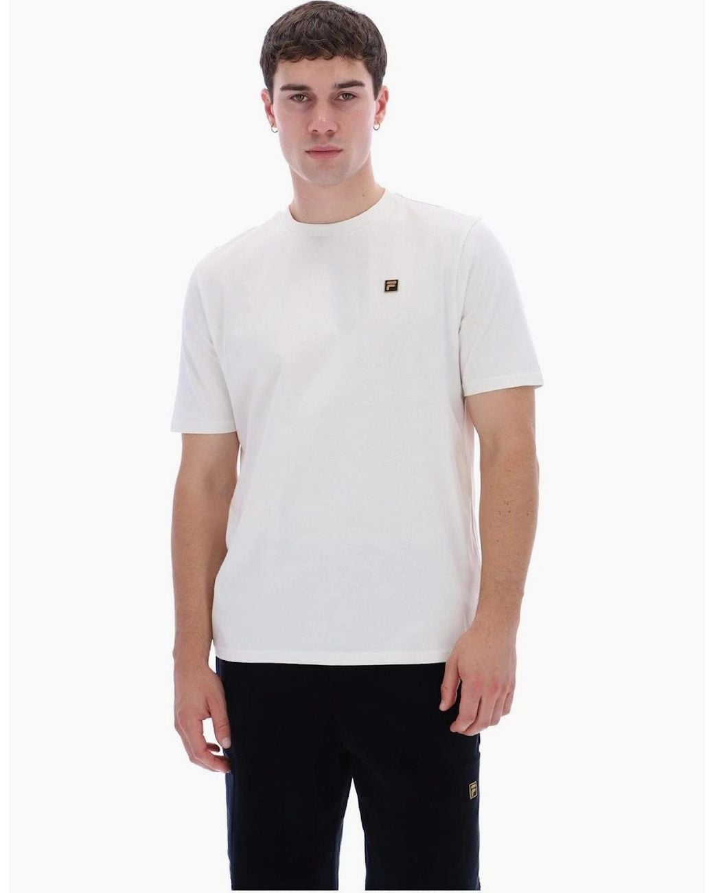 Fila White Yaxley 5 Premium Short Sleeve T-Shirt for men