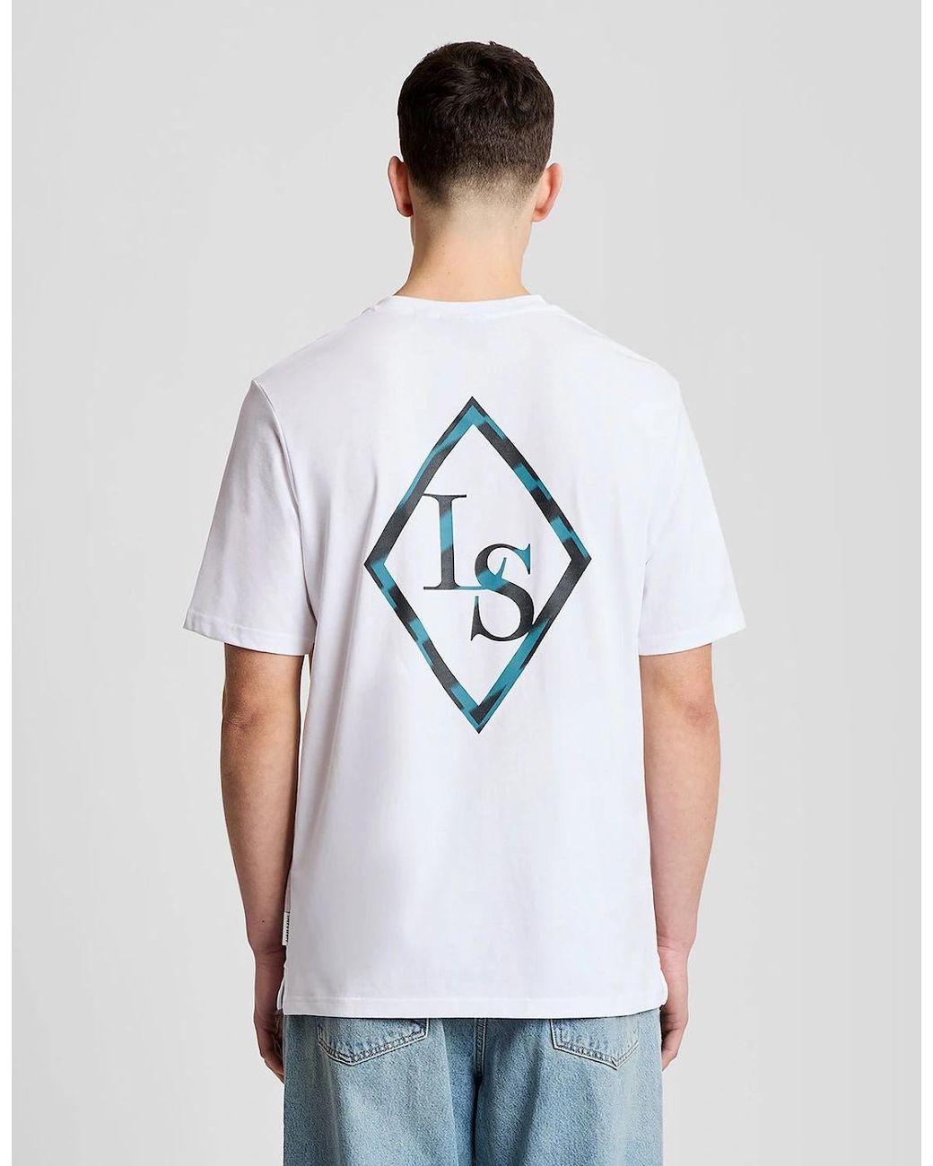 Lyle & Scott White Back Print Graphic T-Shirt for men