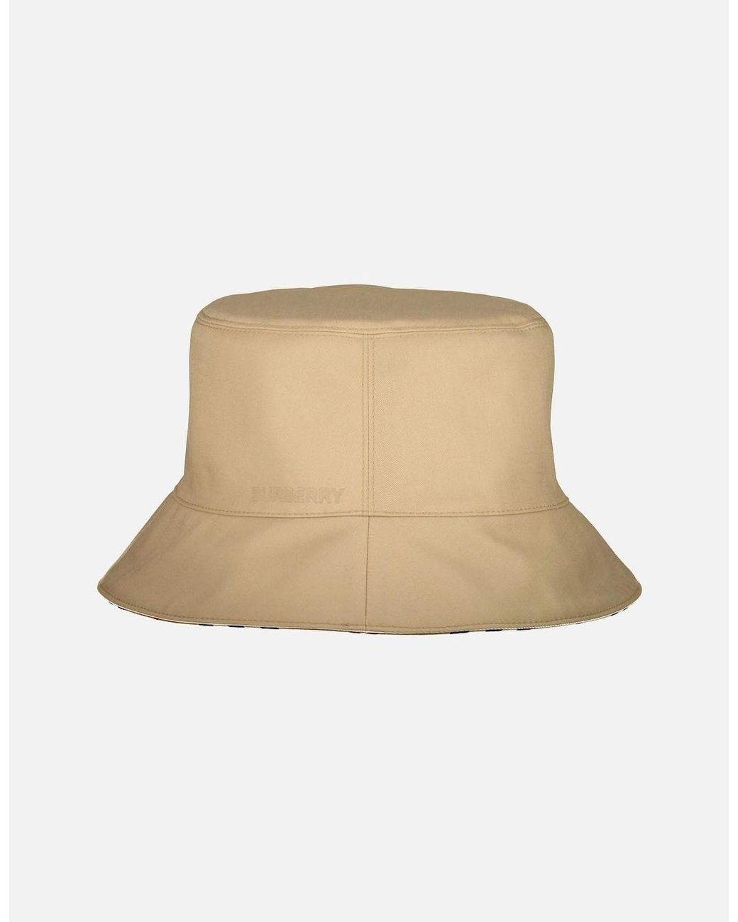 Burberry Natural Reversible Icon Stripe Bucket Hat for men