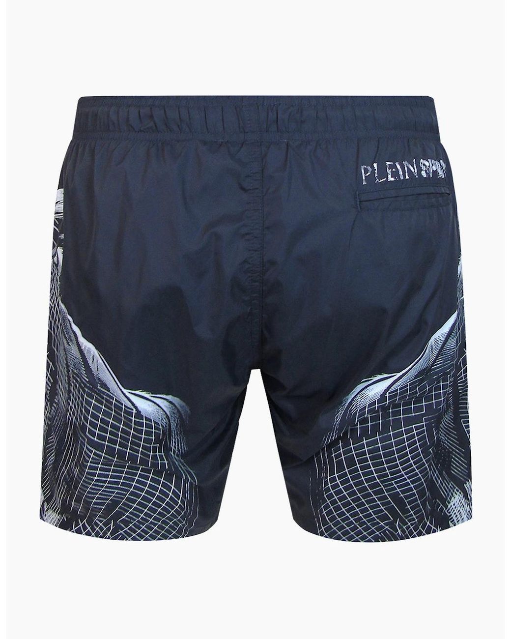 Philipp Plein Blue Plein Sport Double Tiger Logo Medium Boardshort Swim Shorts for men