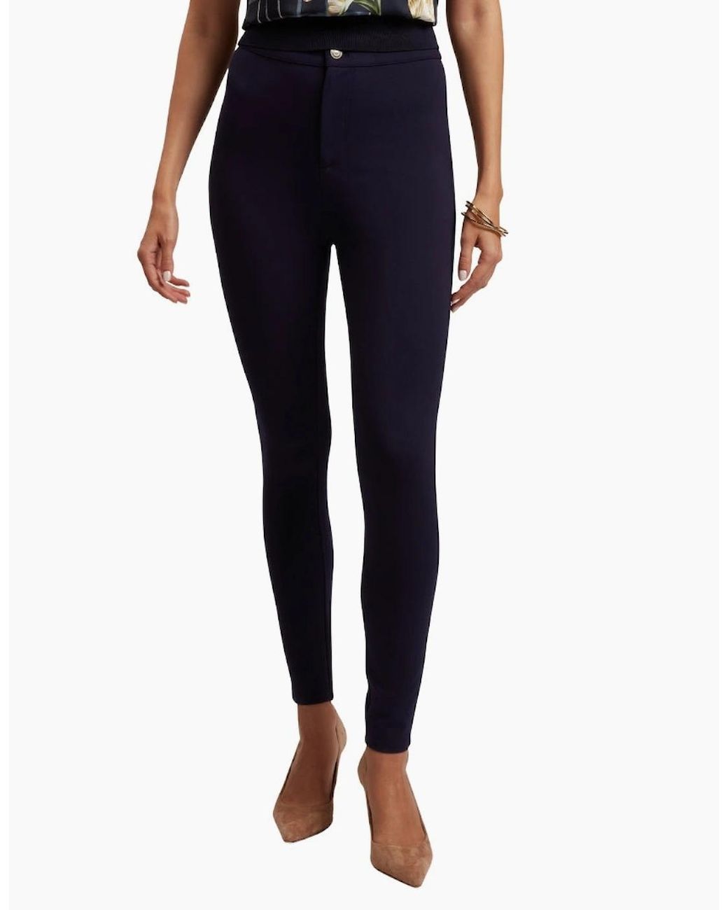 Ted Baker Blue Felinda Fly Front Stretch Leggings