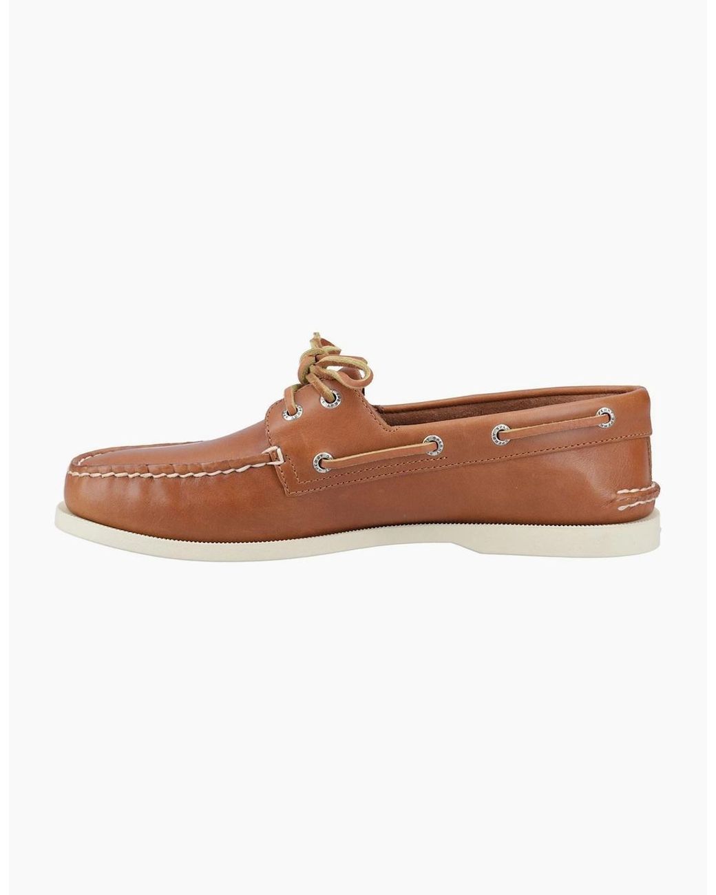 Sperry Top-Sider Brown Sperry Authentic 2 Eye Leather Tan Boat Shoes for men
