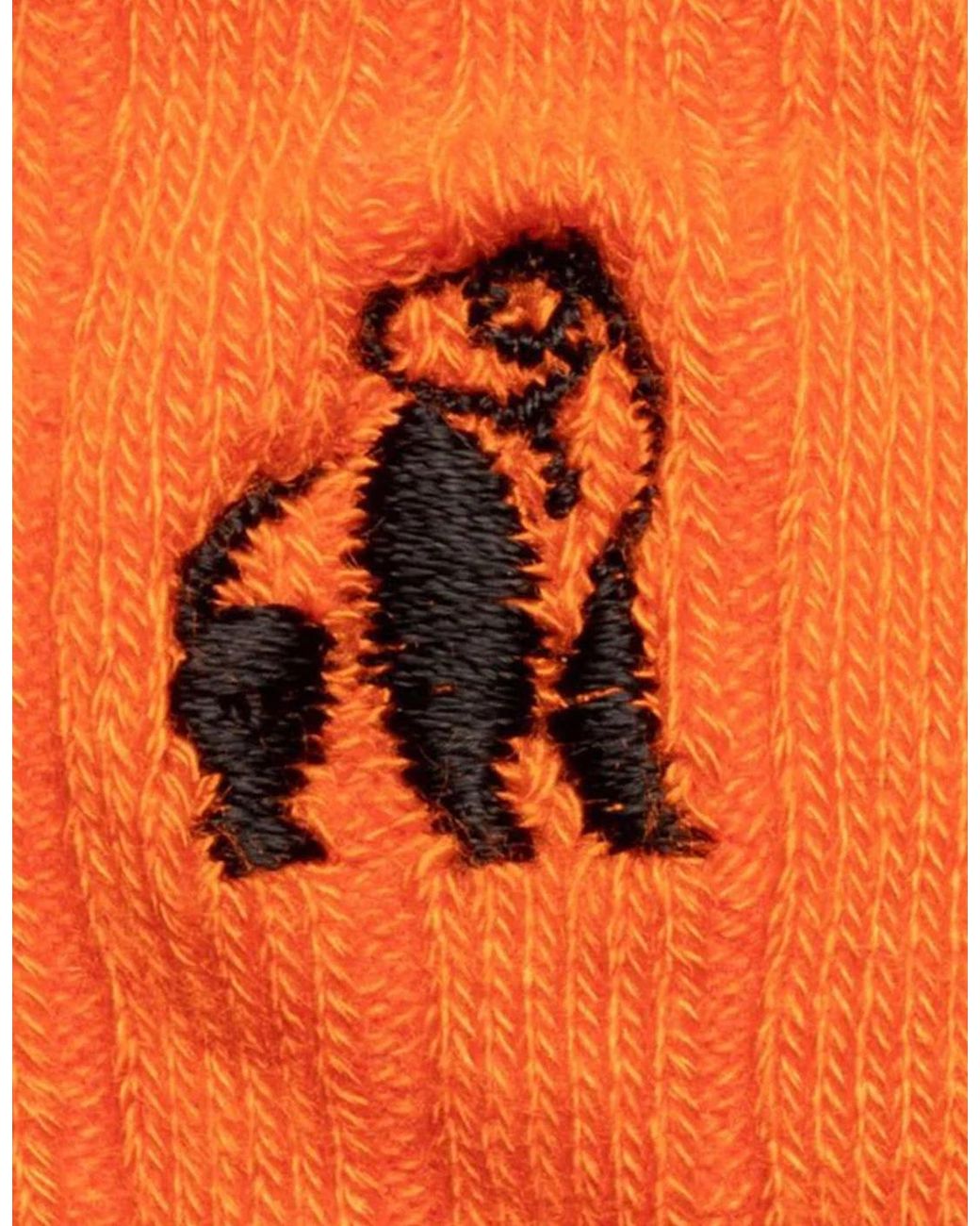 Swole Panda Orange Bamboo Socks for men