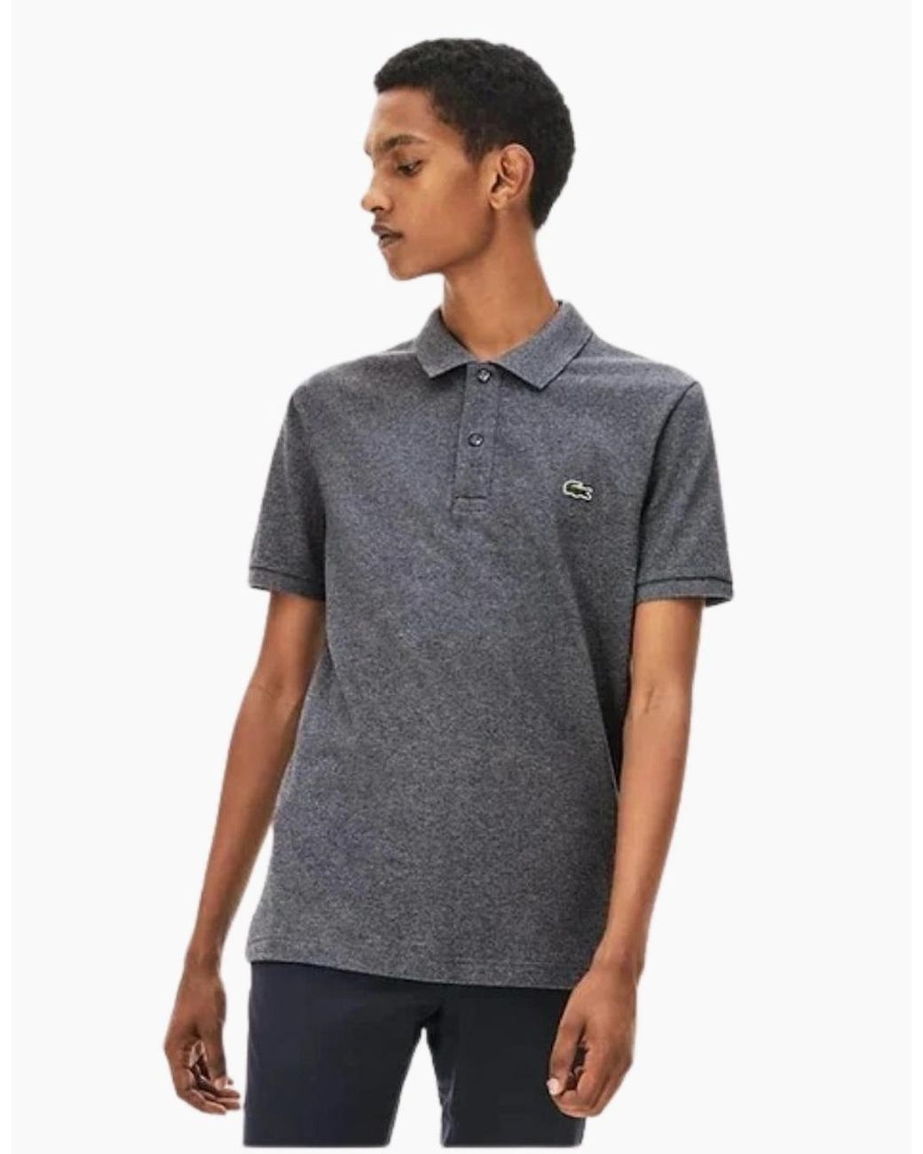 Lacoste Gray Slim Fit Mouse Pique Polo Shirt for men