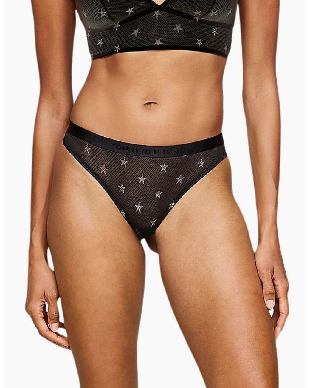 Tommy Hilfiger Black Stars Lace Thong