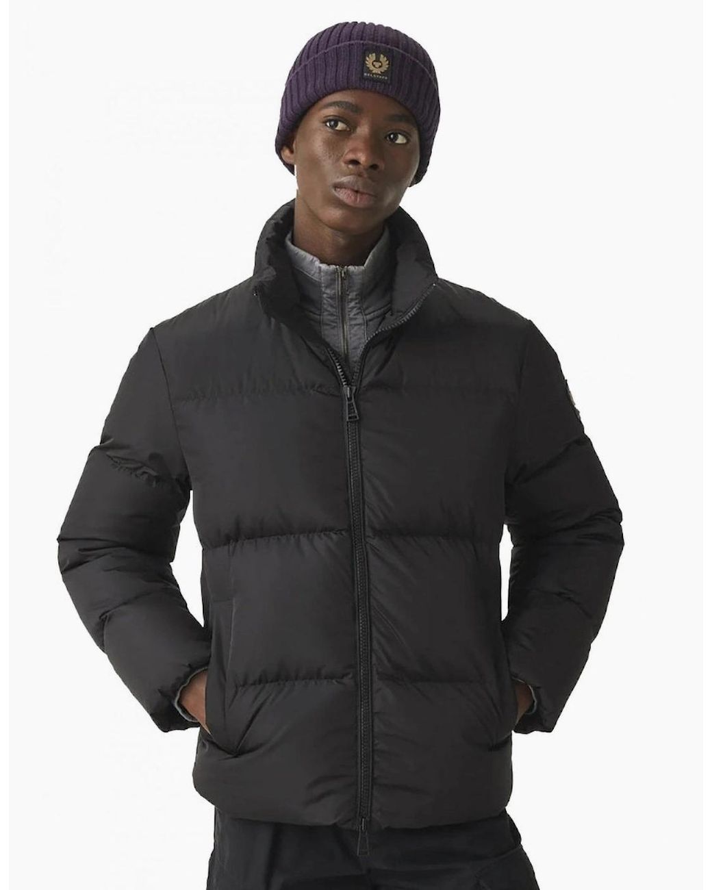 Belstaff Black Grid Paxton Down Jacket for men