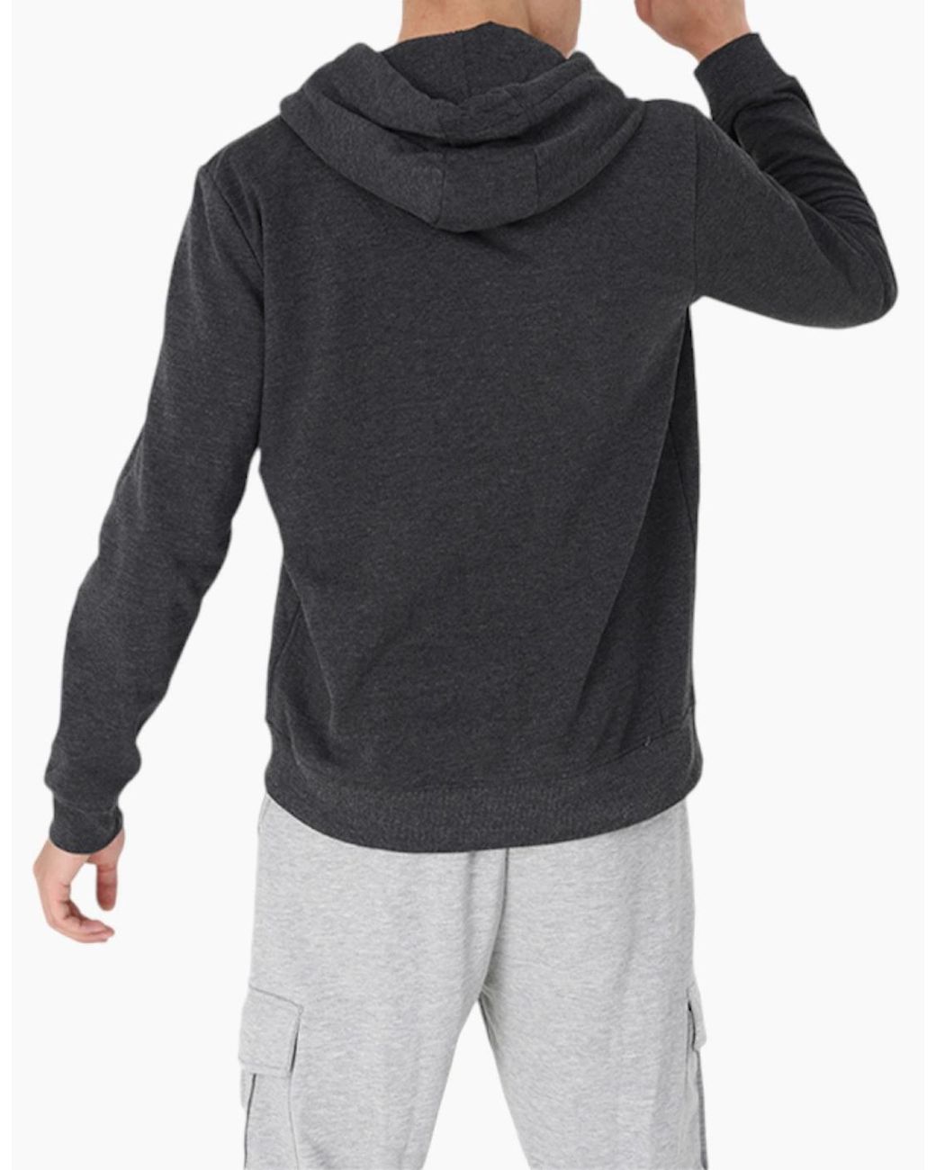 Brave Soul Gray Plain Hoodies Long Sleeve Pullover Fleece Top Hooded Sweatshirt for men