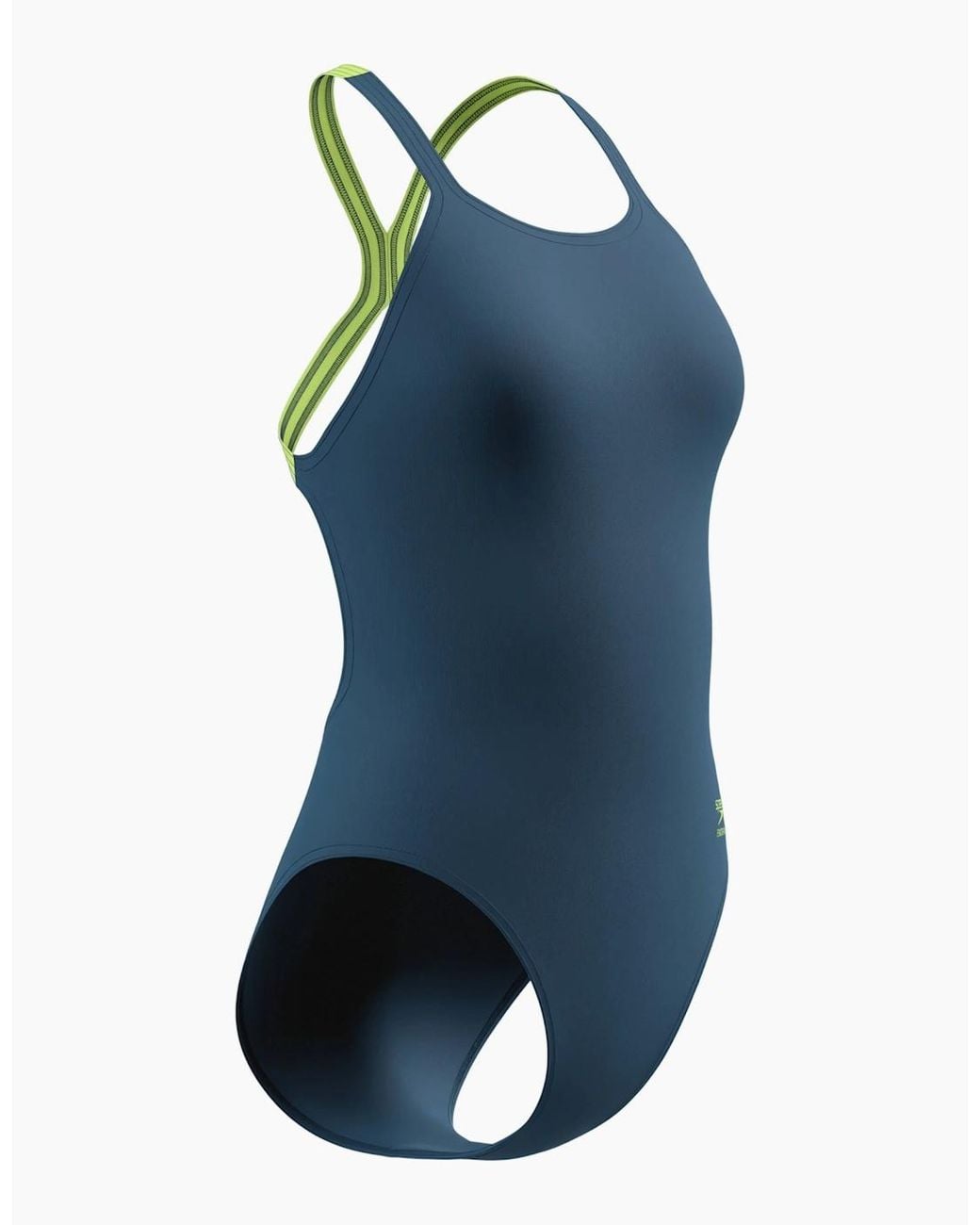 Speedo Blue Ladies Solid Powerback One Piece Swimsuit