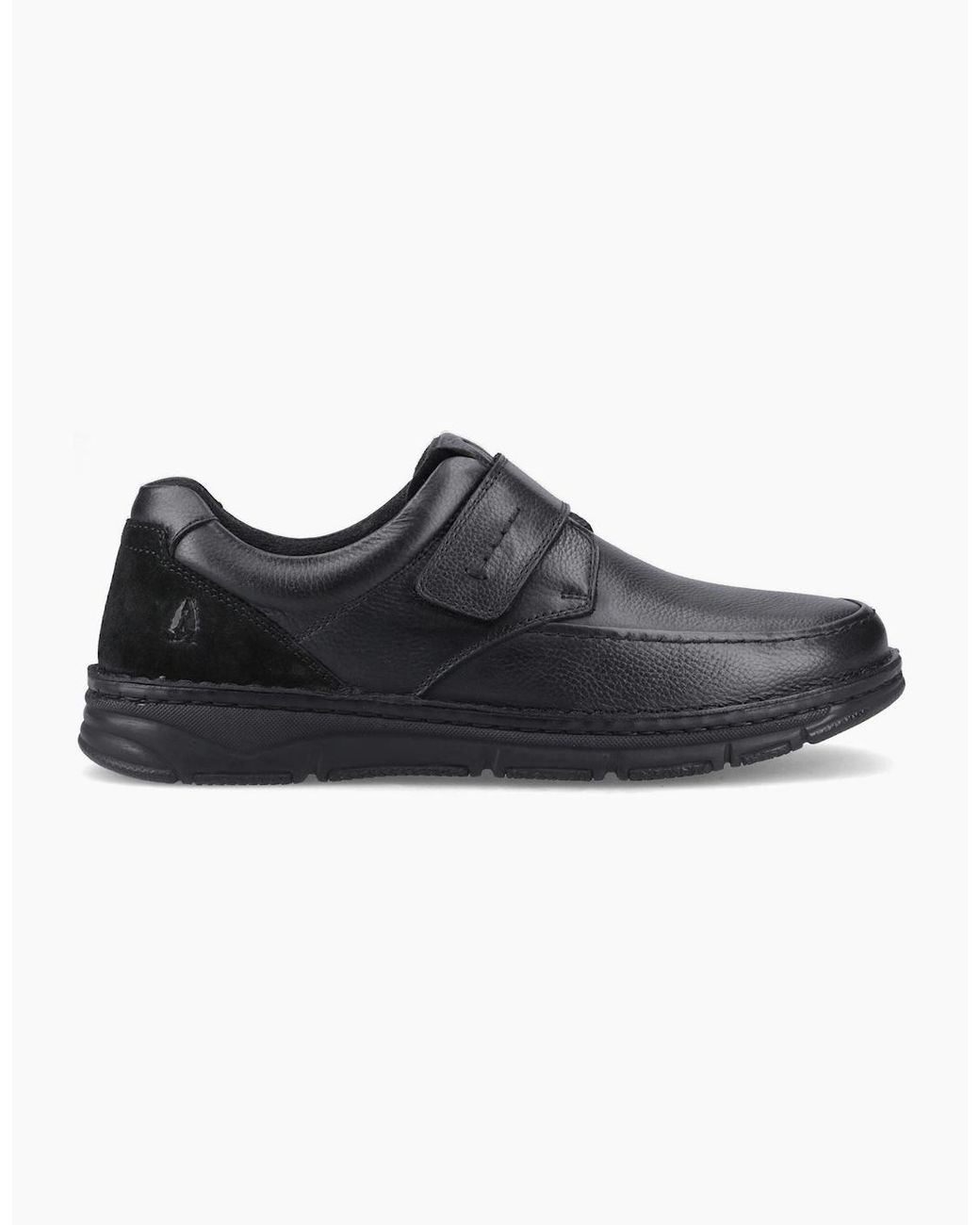 Hush Puppies Black Forde Touch Fastening Leather Loafers for men