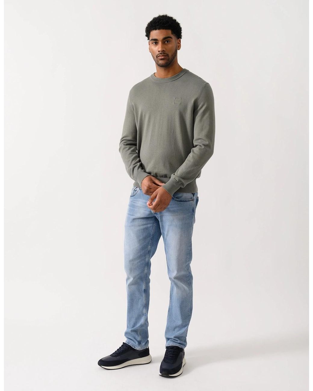 Boss Gray Boss Kanovano Crew Neck Jumper for men