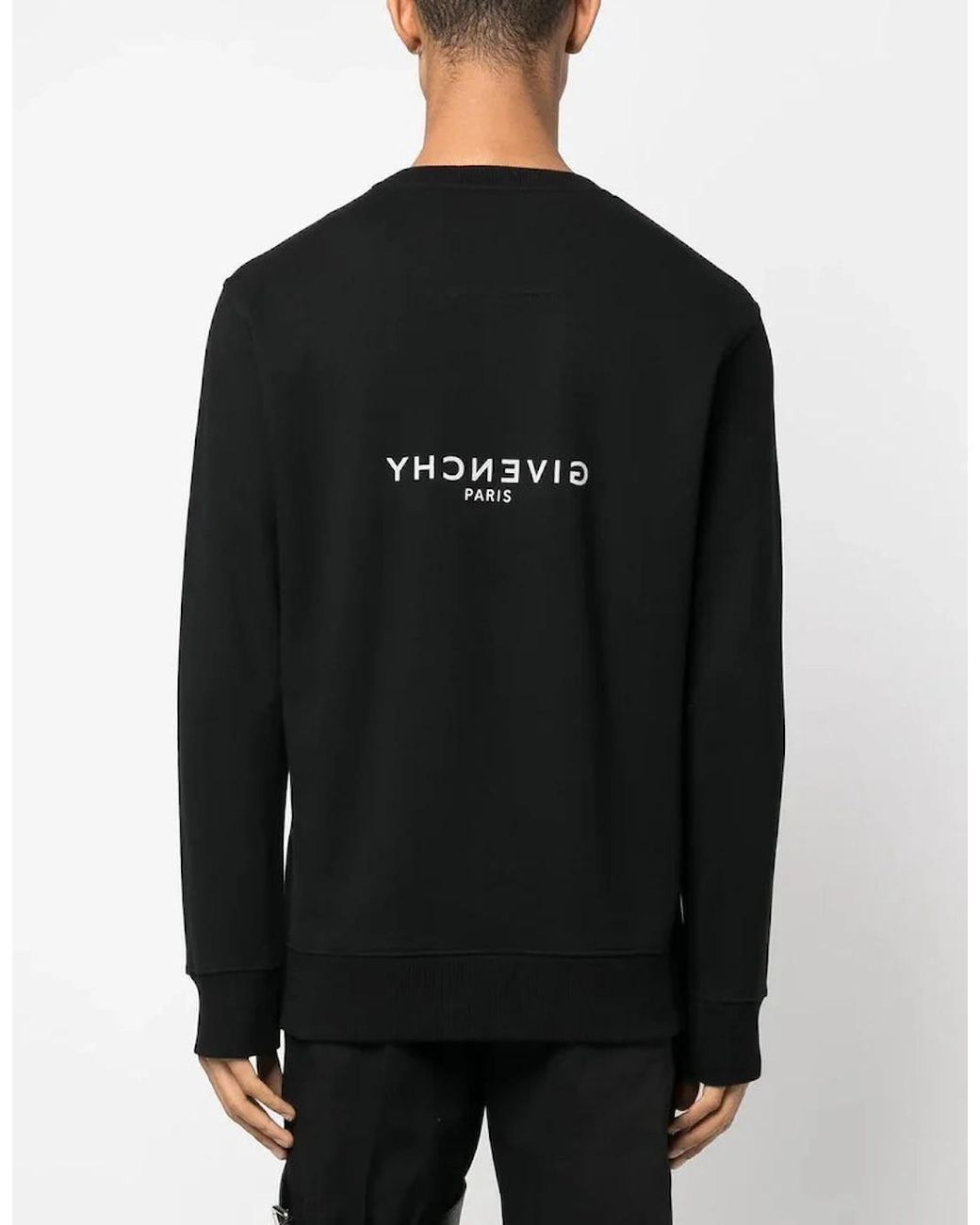 Givenchy Black Reverse Paris Slim Fit Sweatshirt for men
